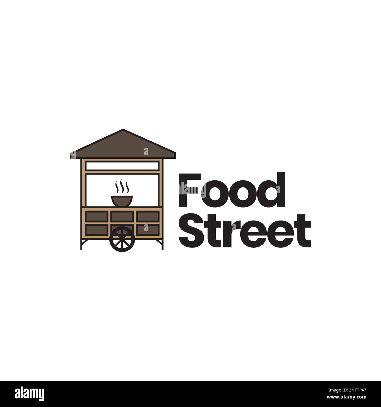 indonesische Straßenküche traditionelle Ladenmenüs probieren Logo-Design-Vektor Stock Vektor