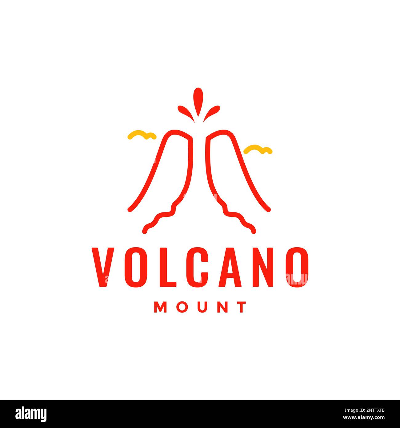 Vulkan-Lava-Linien moderner Vektor mit minimalem Logo-Design Stock Vektor