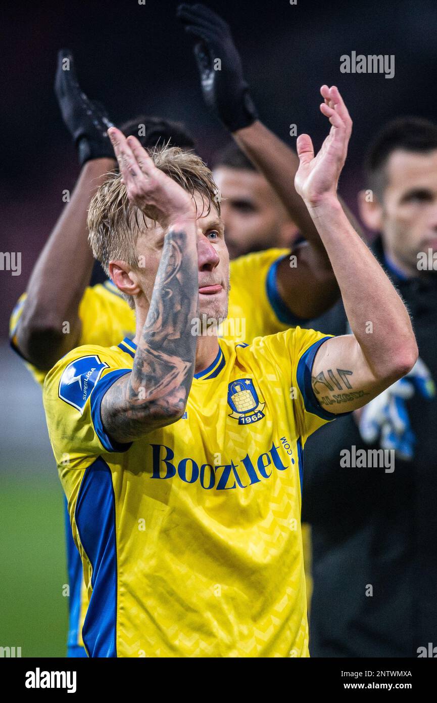 Herning, Dänemark. 27. Februar 2023. Daniel Wass von Broendby, NACH dem 3F. Superliga-Spiel zwischen FC Midtjylland und Broendby IF in der MCH Arena in Herning gesehen. (Foto: Gonzales Photo/Alamy Live News Stockfoto