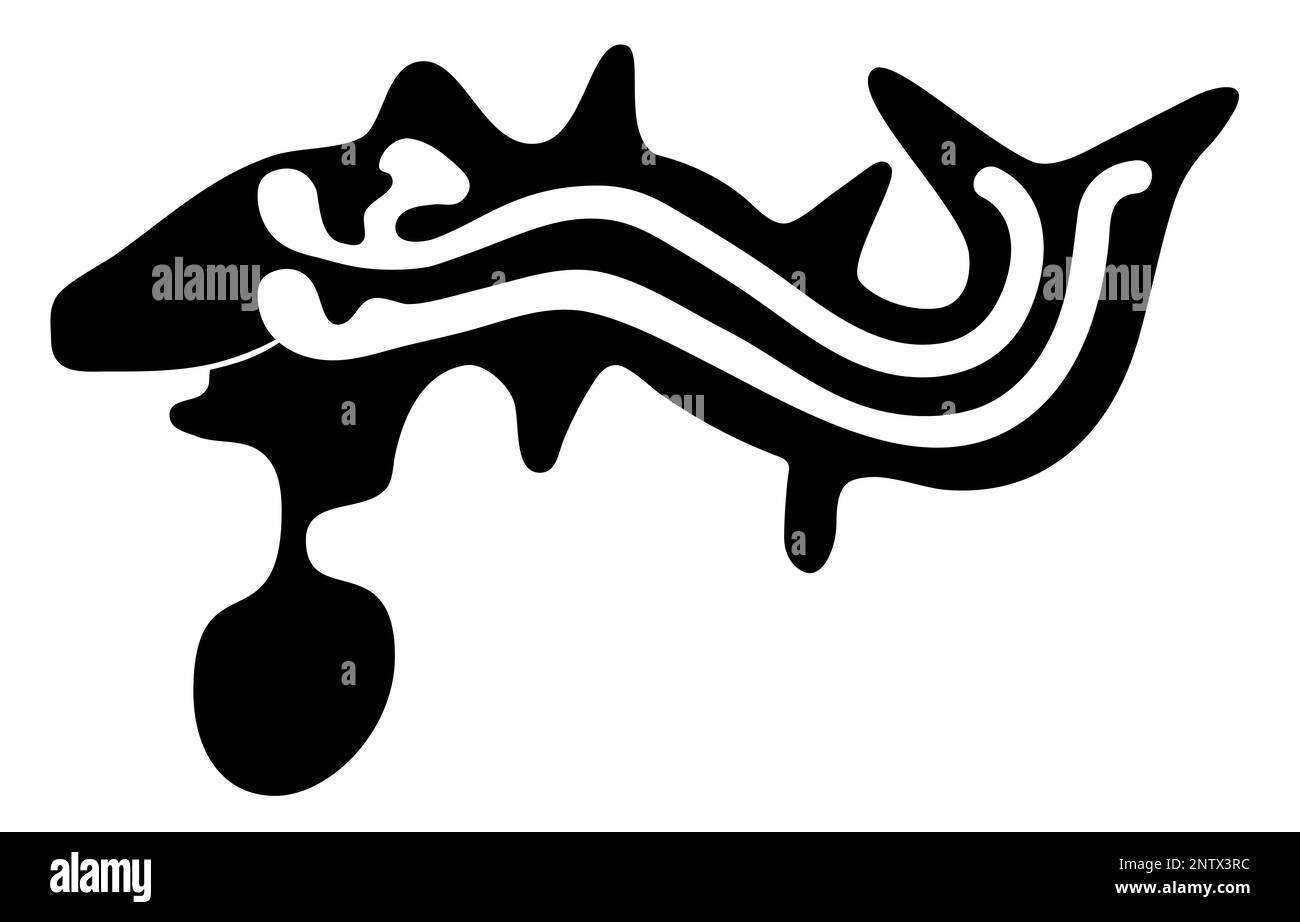 Geoglyphe des Wals aus Nazca, der Nazca-Linie, Nazca-Wüste, Peru Stock Vektor