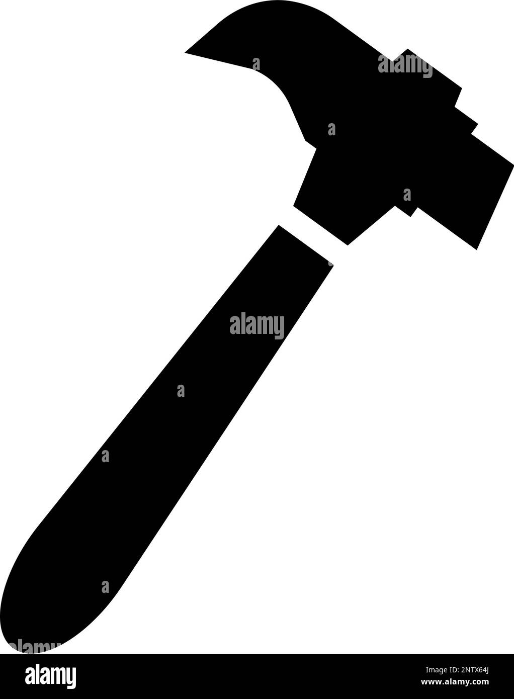 Nagelhammer-Silhouettenvektorsymbol. Klauenhammer. Bearbeitbarer Vektor. Stock Vektor