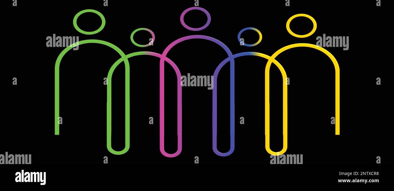 Inklusion und Vielfalt Infografik-Set, People 3D-Logo für Website Stock Vektor