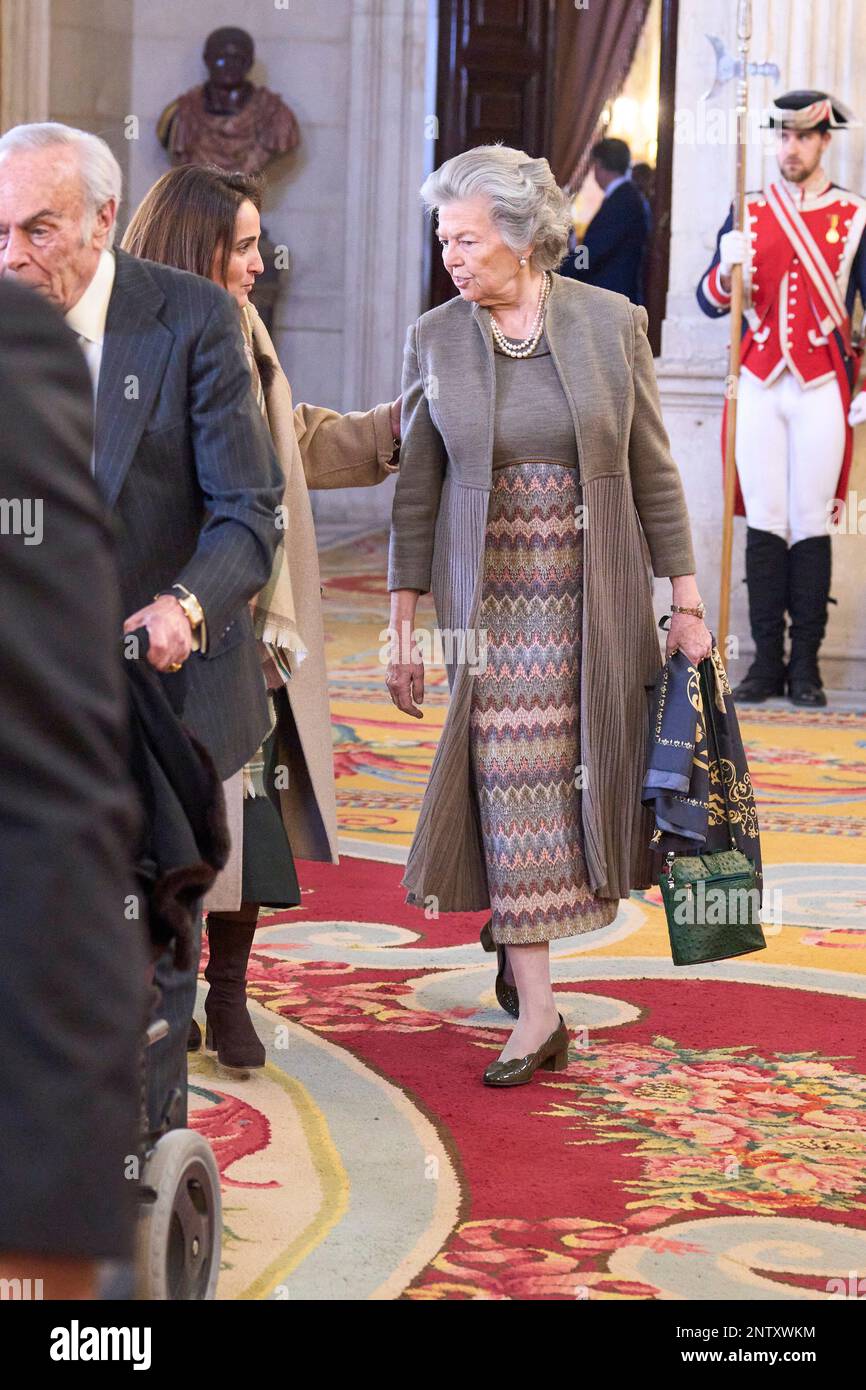 Madrid, Madrid, Spanien. 28. Februar 2023. Prinzessin Anne, Herzogin von Kalabrien, nimmt AN der Präsentation des „Digitalen Portals der hispanischen Geschichte“ im Königlichen Palast am 28. Februar 2023 in Madrid, Spanien Teil (Kreditbild: © Jack Abuin/ZUMA Press Wire), NUR REDAKTIONELLER GEBRAUCH! Nicht für den kommerziellen GEBRAUCH! Kredit: ZUMA Press, Inc./Alamy Live News Stockfoto