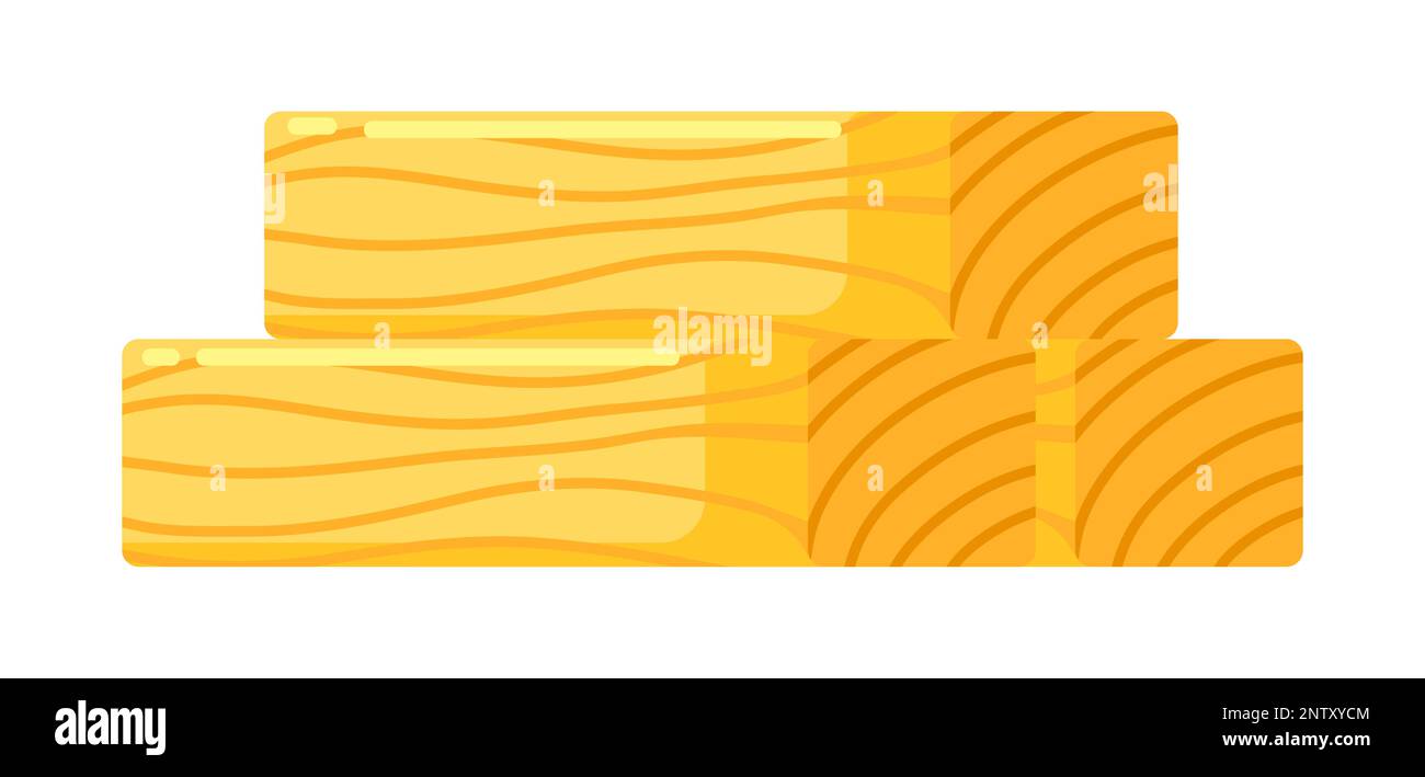 Holzbalken für Bauzwecke. Industrieprodukt für Bau und Renovierung. Objekt für Werkstatt und Lager. Stock Vektor