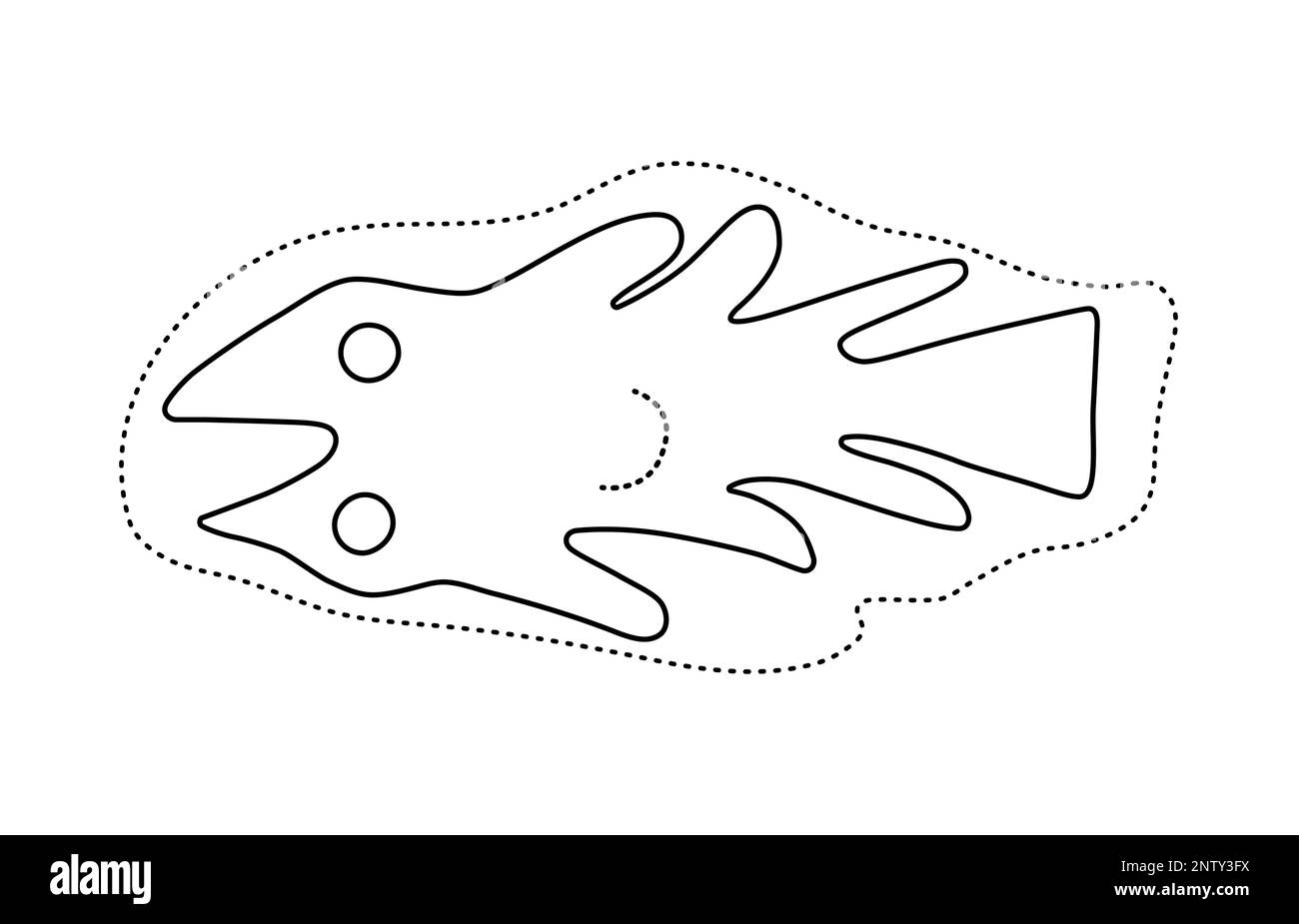 Geoglyphe der Fische aus Nazca, den Nazca-Linien, Nazca-Wüste, Peru Stock Vektor