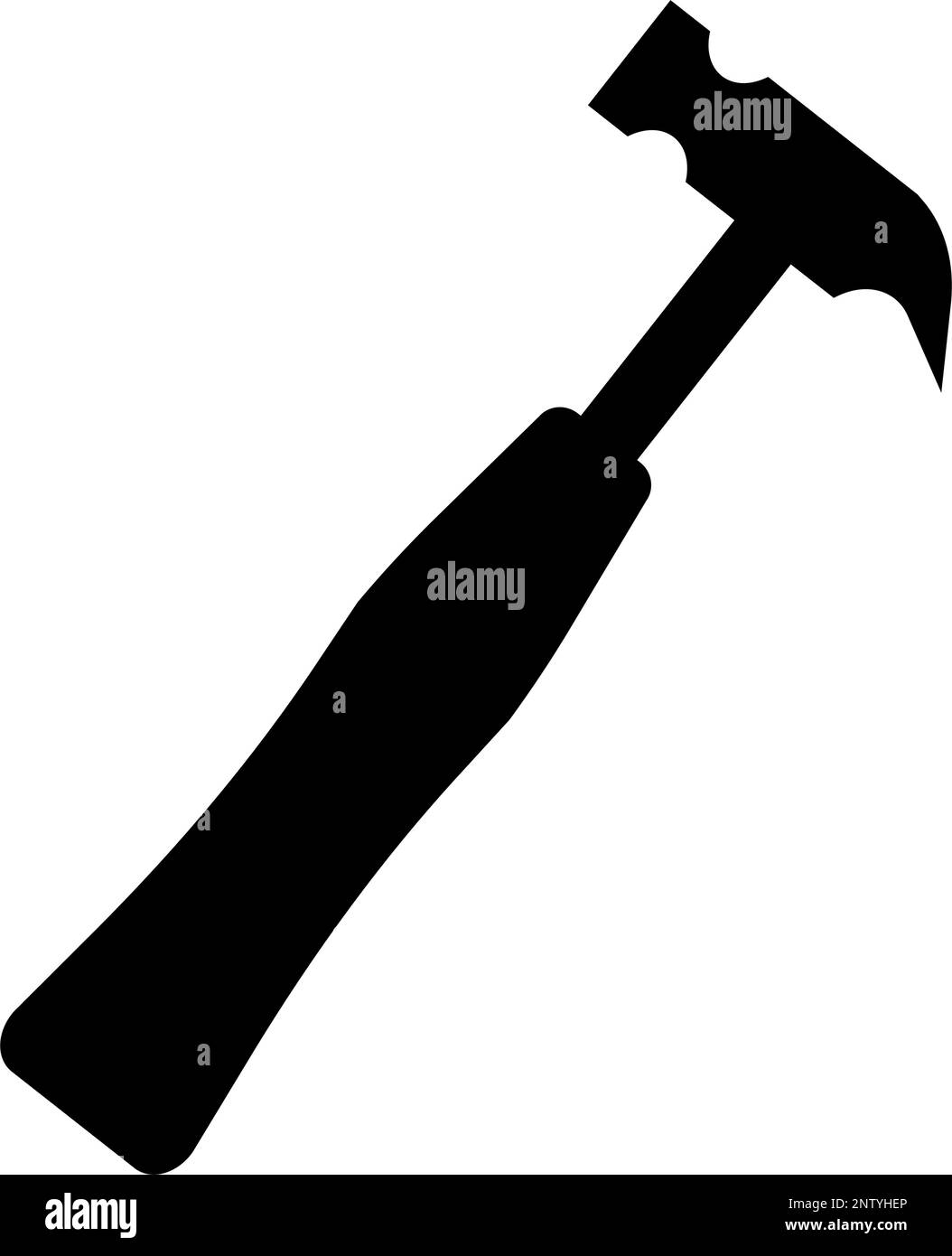 Silhouettensymbol für Klauenhammer. Zimmerei- und Heimwerker-Werkzeug. Bearbeitbarer Vektor. Stock Vektor