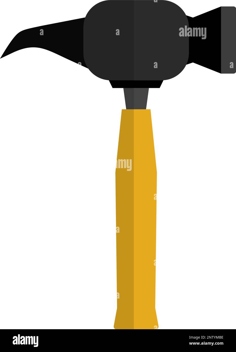 Klauenhammer. Moderne Nagelhammer-Ikone. Arbeitsgerät. Bearbeitbarer Vektor. Stock Vektor