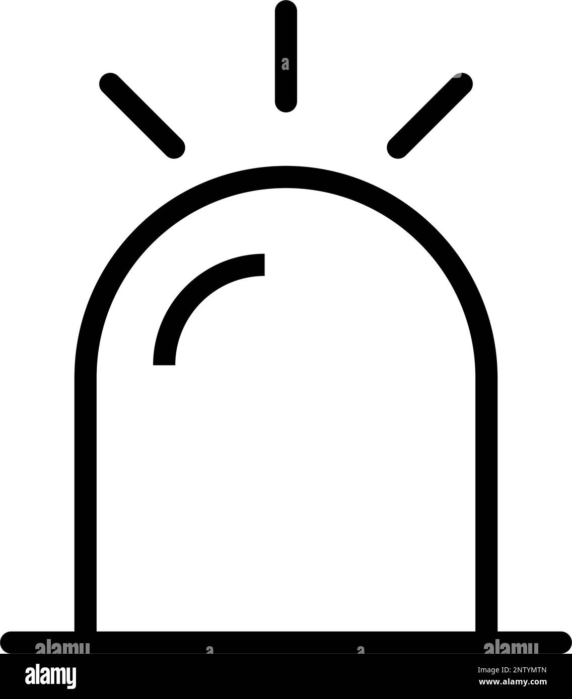 Einfaches, glänzendes Symbol für die Notsirene. Bearbeitbarer Vektor. Stock Vektor