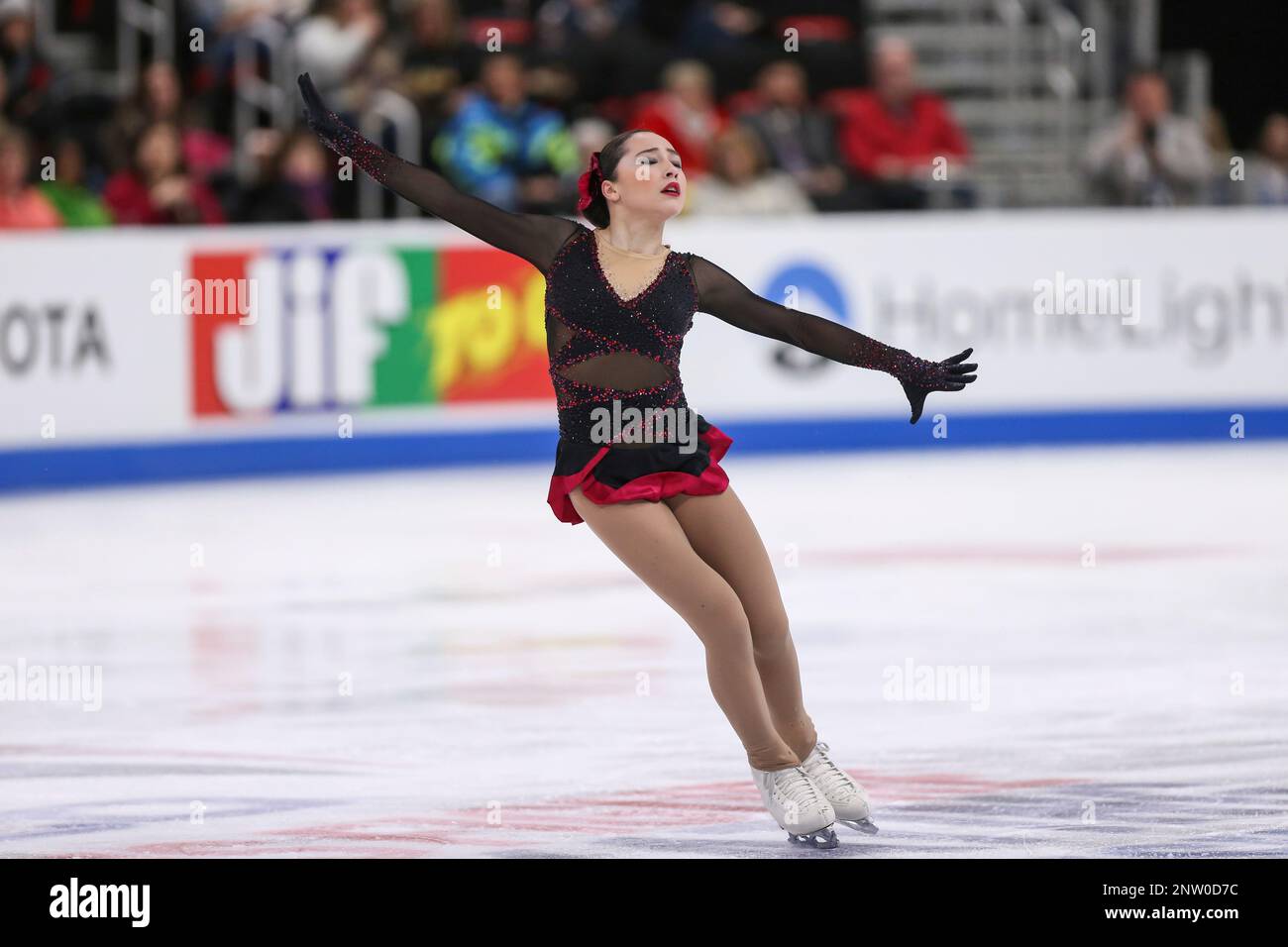 DETROIT, MI - JANUARY 25: Hanna Harrell competes in the ladies free skate program during the 2019 Geico U.S. Figure Skating Championships at Little Caesars Arena on January 25, 2019 in Detroit, Michigan. (Photo by Scott W. Grau/Icon Sportswire) (Icon Sportswire via AP Images) Stockfoto