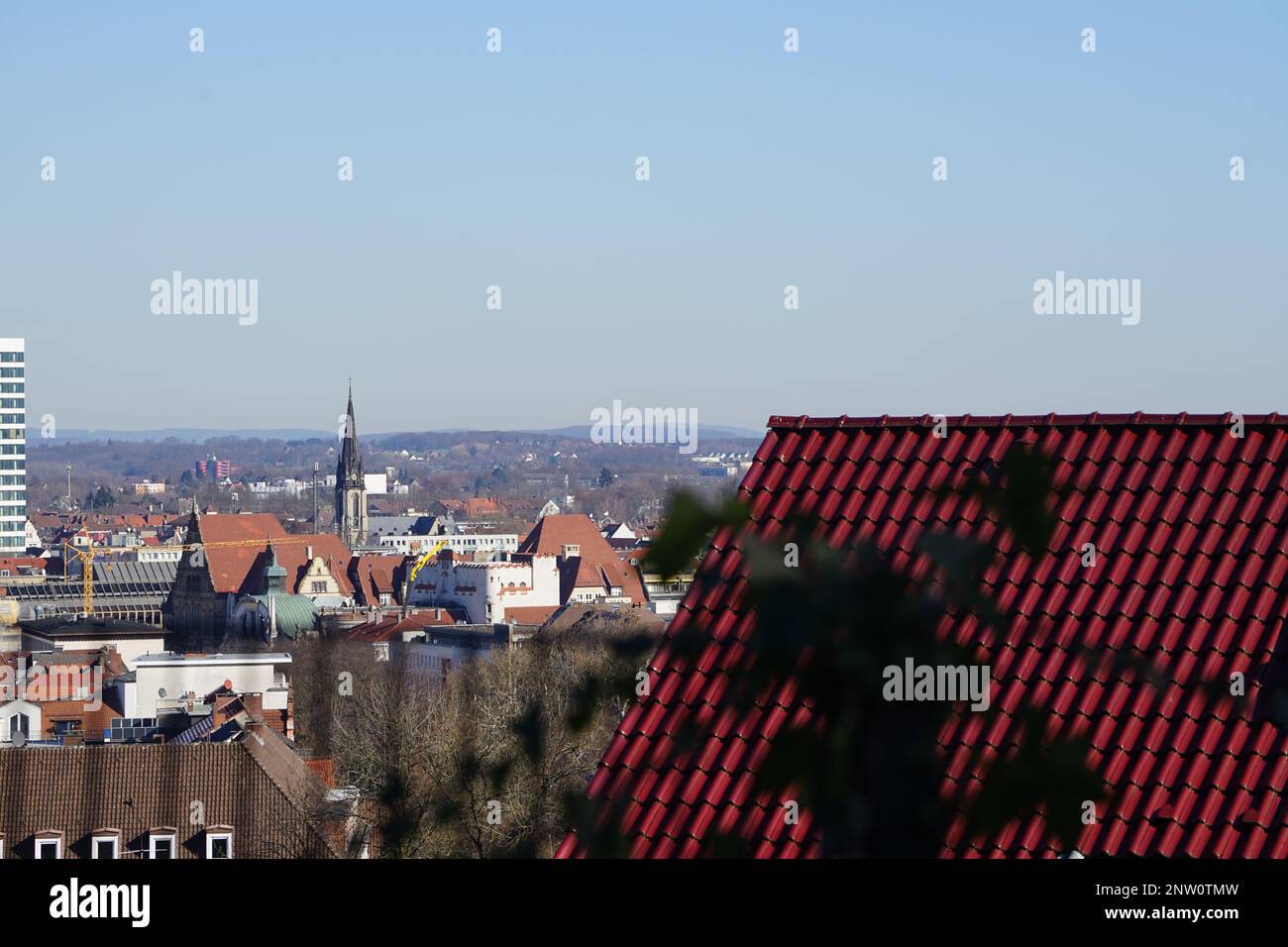 Bielefeld von oben Stockfoto