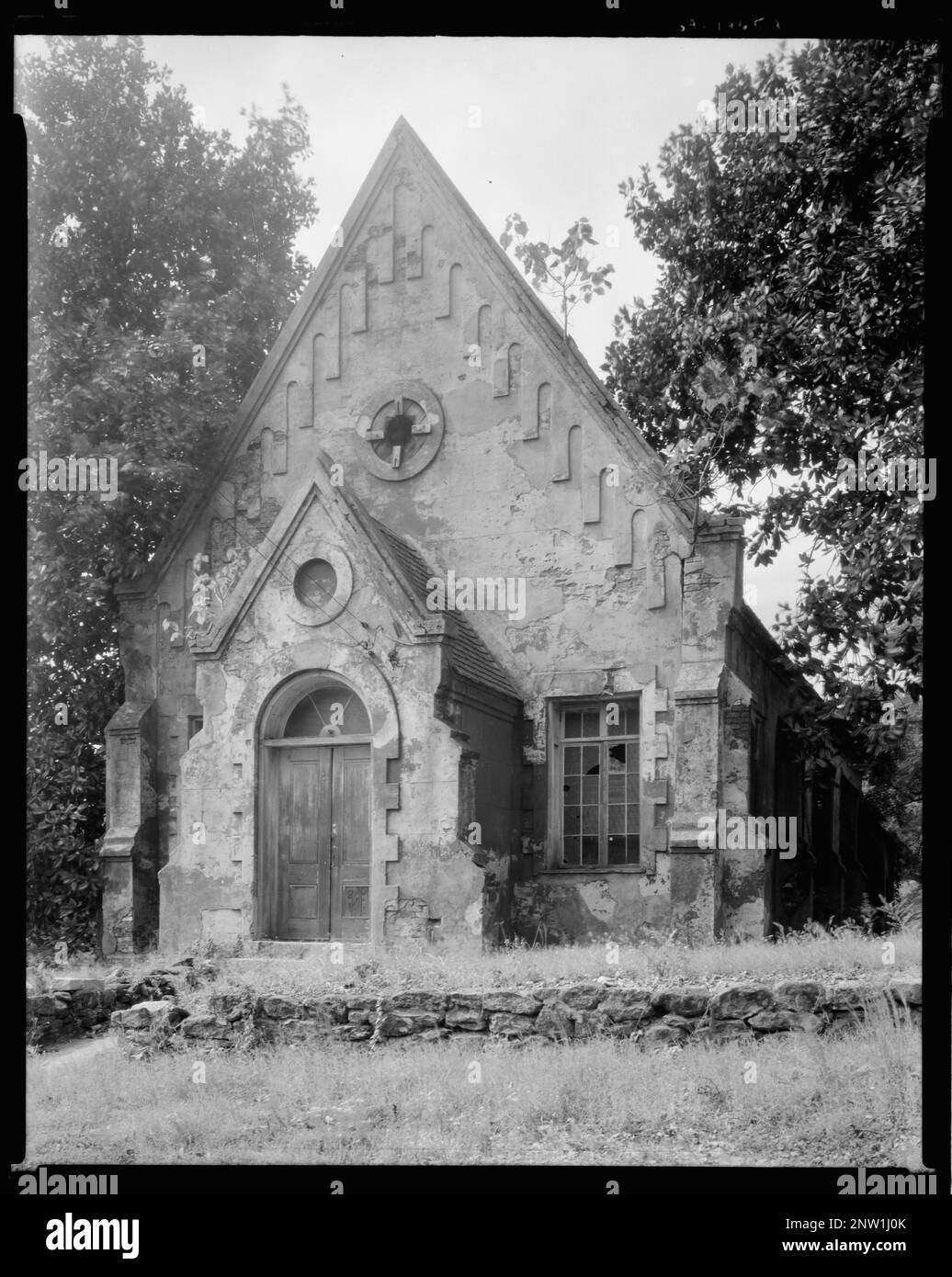St. Mary's Episcopal Church, Athen, Clarke County, Georgia. Carnegie Survey of the Architecture of the South (Carnegie-Umfrage zur Architektur des Südens). Vereinigte Staaten, Georgia, Clarke County, Athen, Kirchen, Steinhäuser. Stockfoto