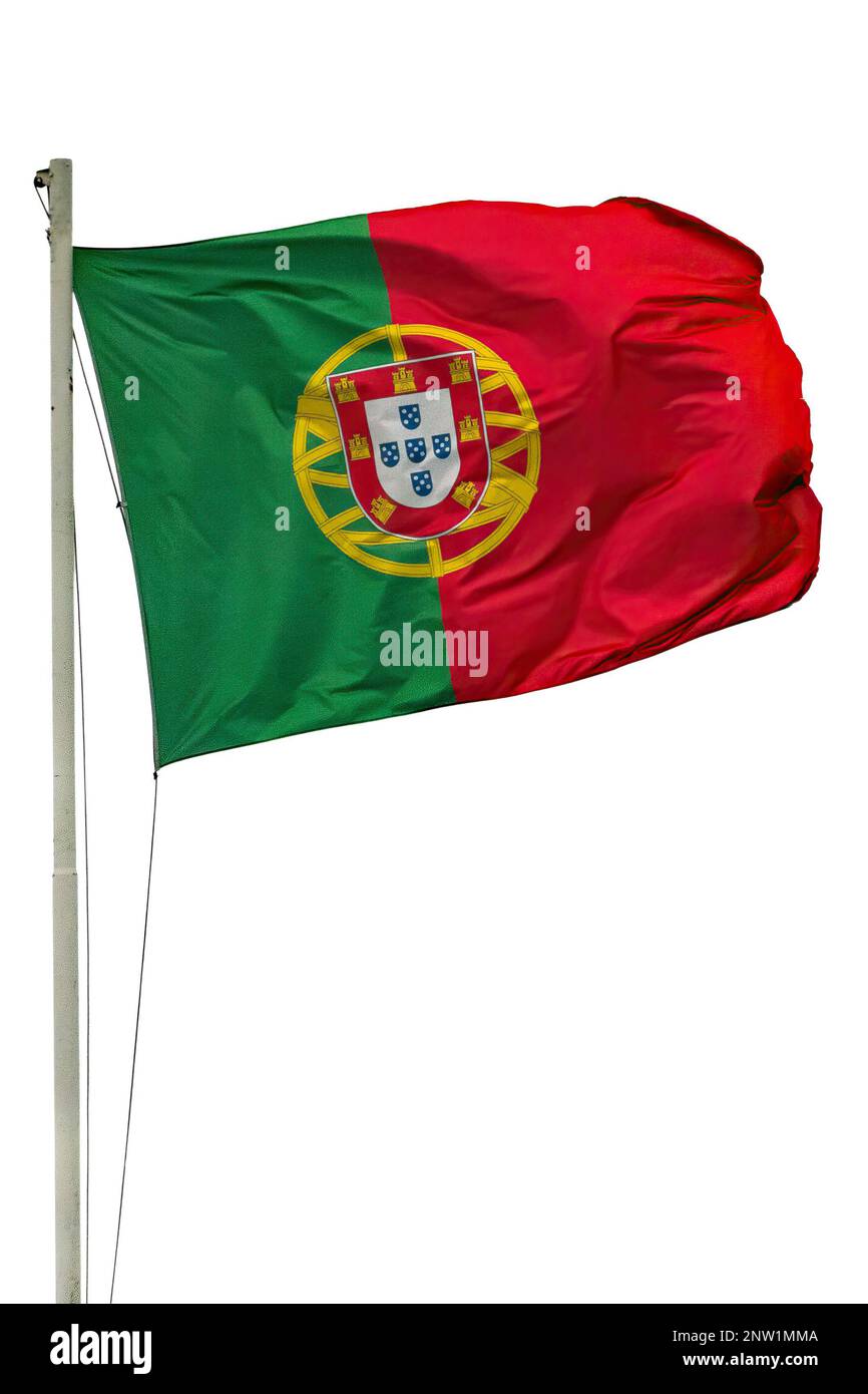 Flagge Portugals isoliert Stockfoto