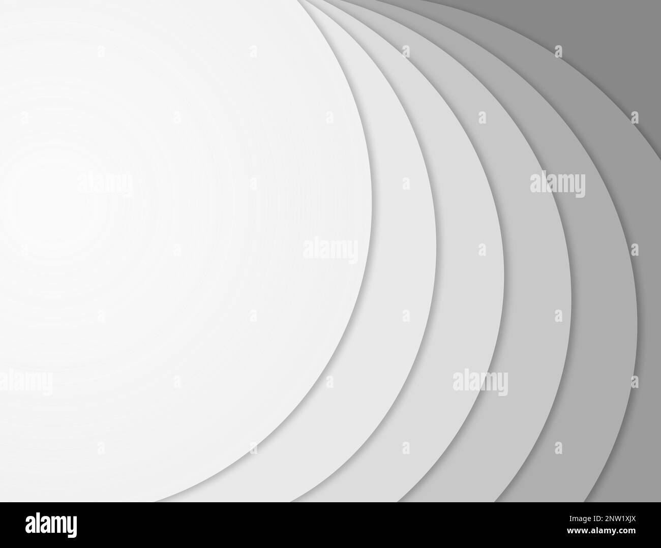 Abstrakte moderne graue weiße Wellenlinien mit Hintergrundrahmen und leerem Platz für Ihren Text. Stockfoto