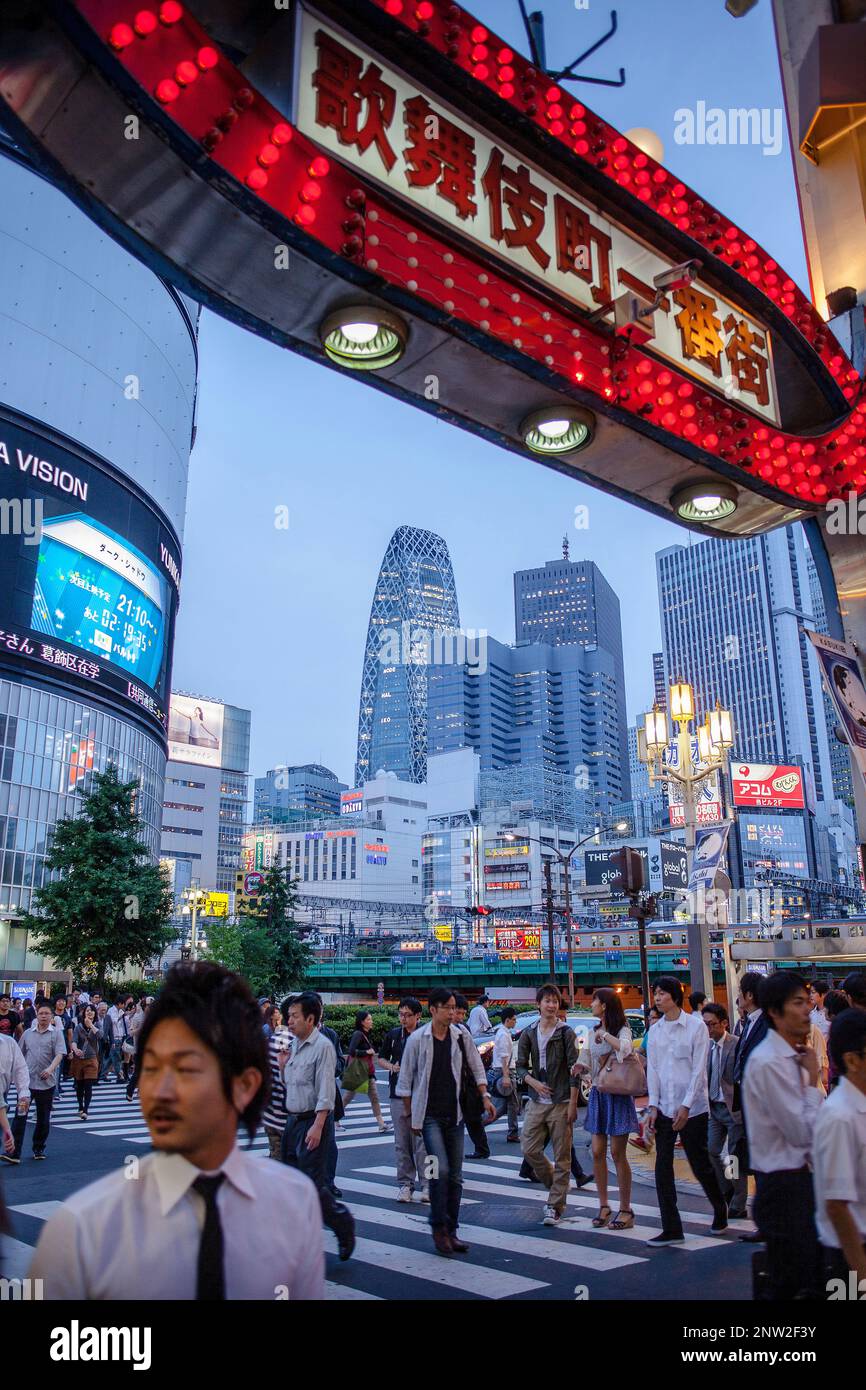 Kabukicho Vergnügungsviertel Shinjuku, Tokyo City, Japan, Asien. Stockfoto