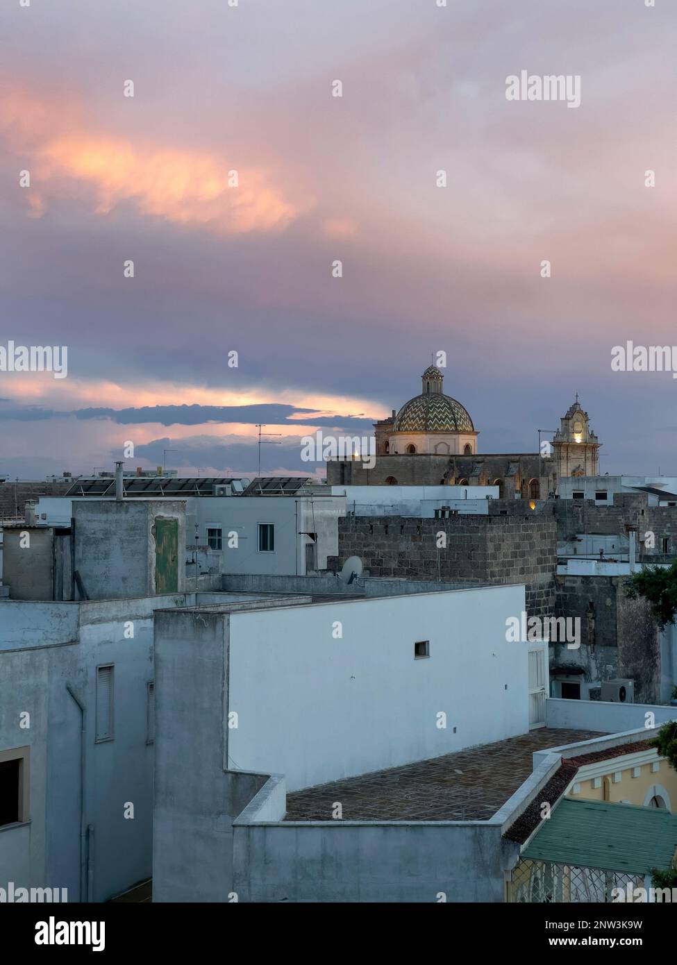 Blick auf Mandurien bei Sonnenuntergang Stockfoto