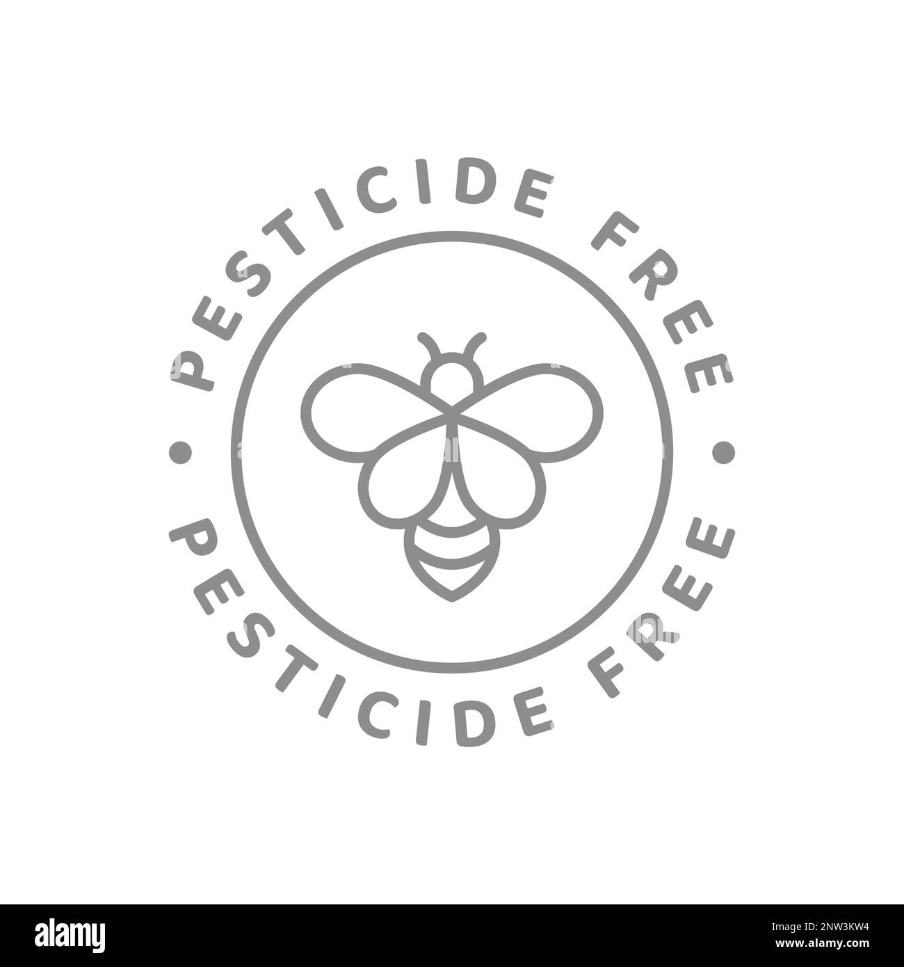 Etikett für Pestizid-freie Linien-Vektoren. Kein Pestizid-Symbol. Stock Vektor