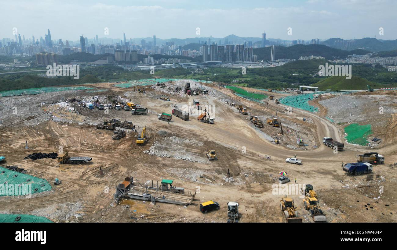 Gesamtansicht der Deponie in Nordost-Neugebieten, Foto aus Ta Kwu Ling.02SEP22 SCMP / Felix Wong Stockfoto