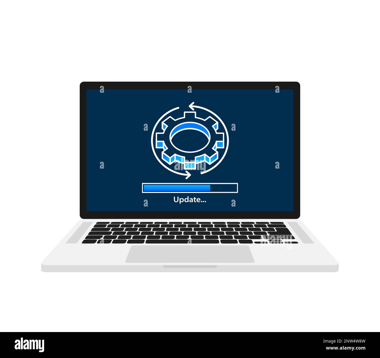 Aktualisierung und Aktualisierung der Systemsoftware. Neue Software installieren. App-Patch wird installiert Stock Vektor