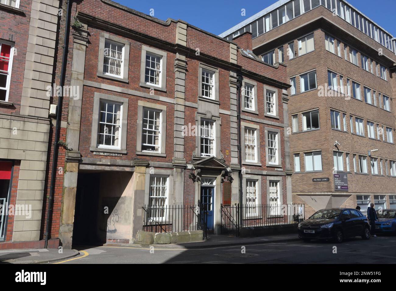 Bank House Chambers in Heartshead Sheffield City Centre England. Das älteste unabhängige Kammerset, georgianisches Gebäude der Kategorie II 2 Stockfoto