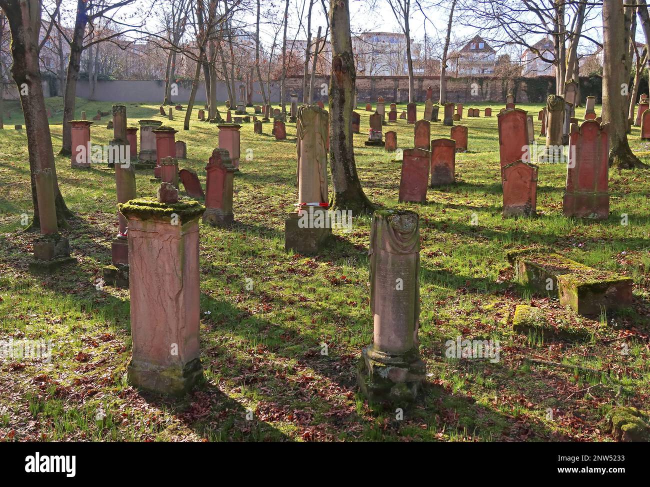 SHUM Alter jüdischer Friedhof, Judensand, Mombacher Straße. 61, 55122 Mainz, Rheinland-Pfalz, Deutschland Stockfoto