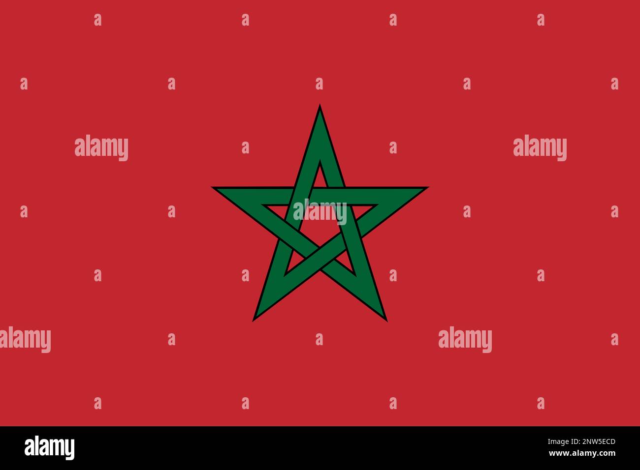 Nationalflagge des Königreichs Marokko Stockfoto