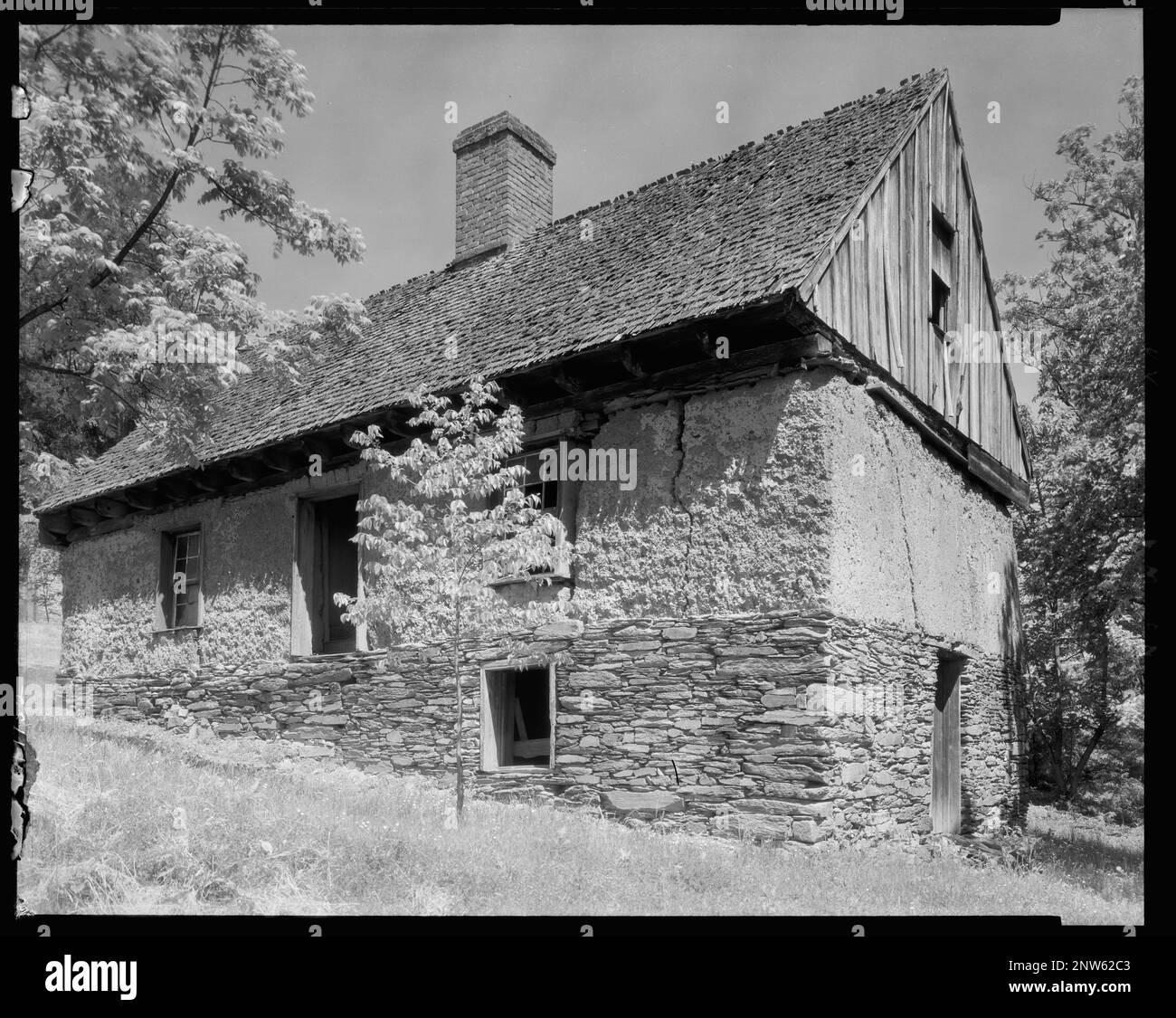 Bremo, Adobe Quarters, Fork Union vic., Fluvanna County, Virginia. Carnegie Survey of the Architecture of the South (Carnegie-Umfrage zur Architektur des Südens). United States Virginia Fluvanna County Fork Union vic, Adobe Houses. Stockfoto