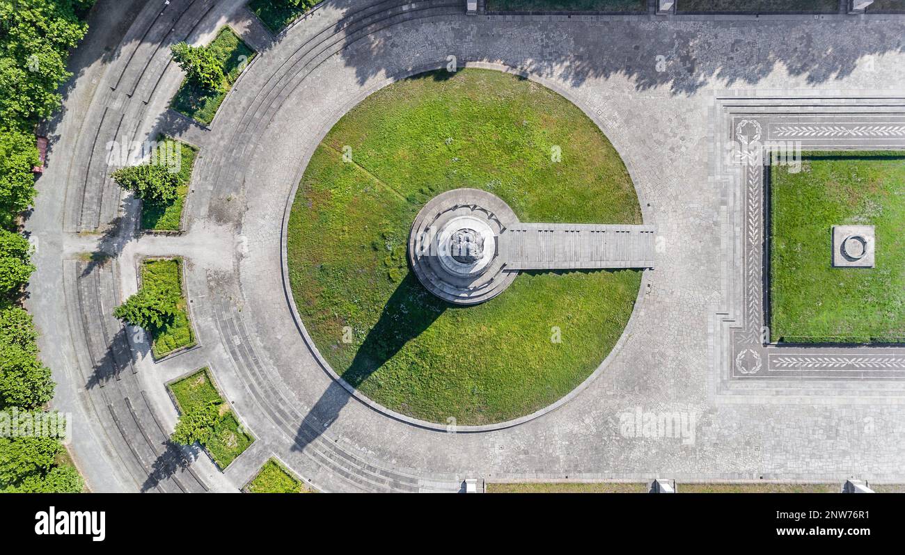 Drohnenbilder aus Treptower Park, Berlin, Deutschland. Stockfoto