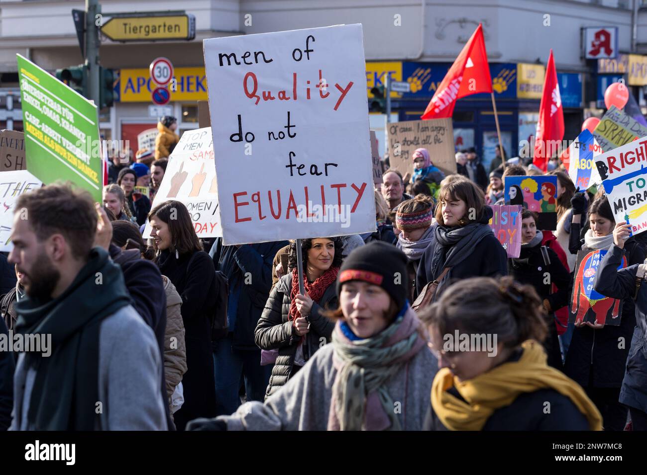 Berlin, Deutschland 3./8/2020. März zum Internationalen Frauentag in Berlin Stockfoto