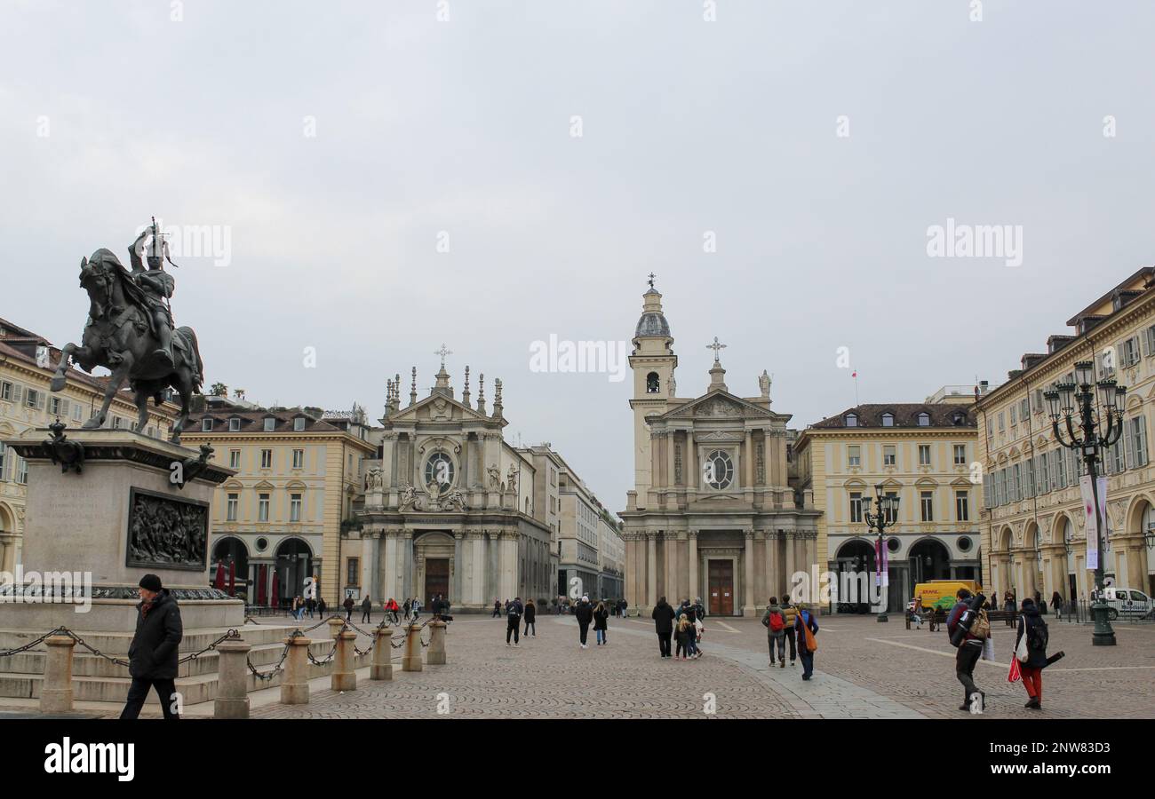 Piazza San Carlo, Turin Stockfoto