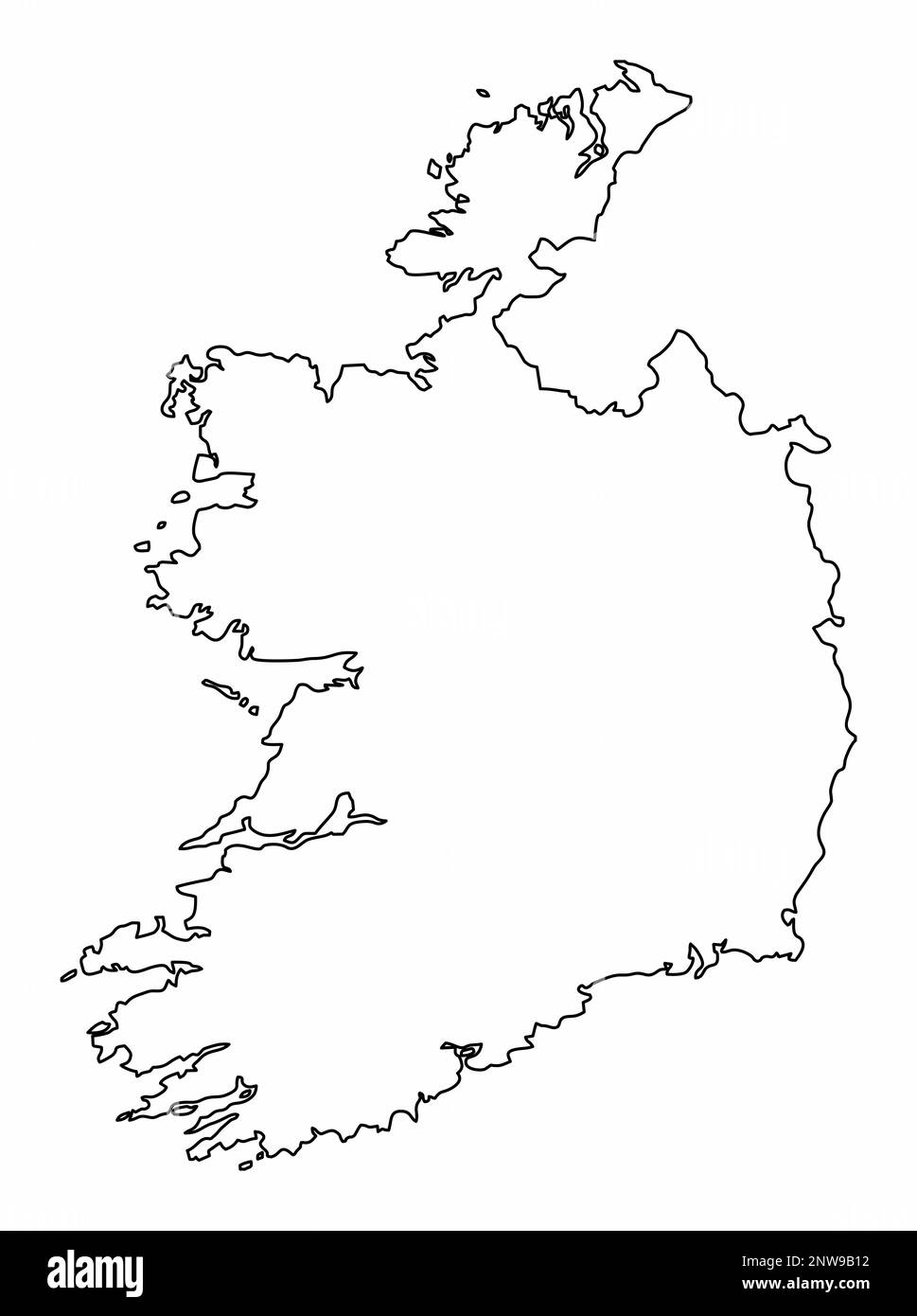 Irische Umrisskarte isoliert auf weißem Hintergrund Stock Vektor