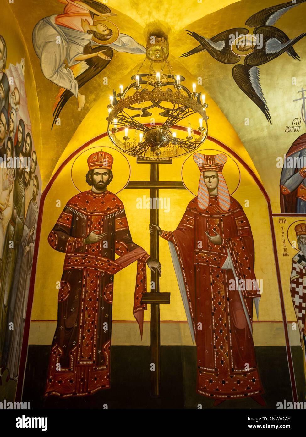 Königsfresko auf der Kathedrale der Auferstehung Christi, Podgorica Stockfoto
