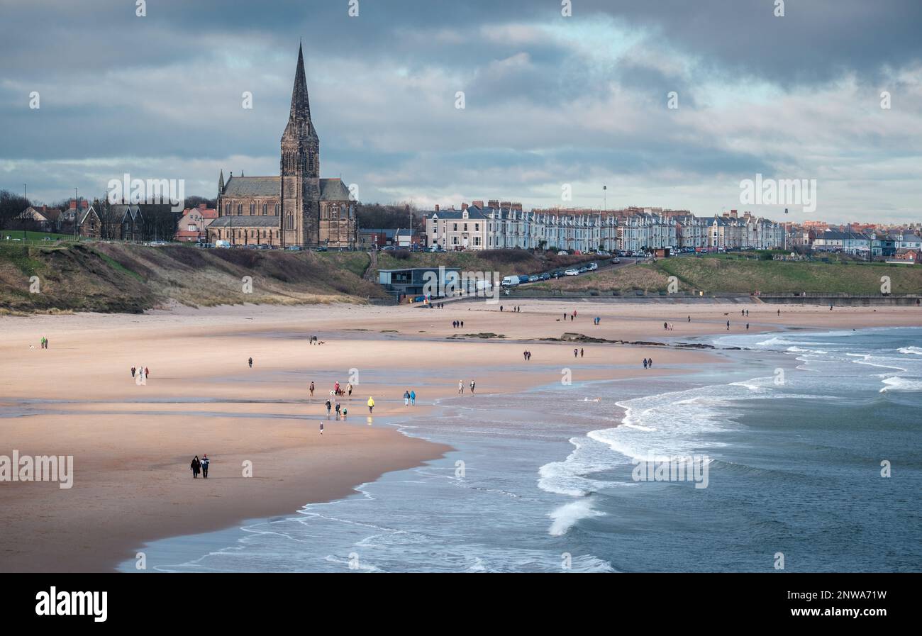 Longsands Beach in Tynemouth an der nordöstlichen englischen Küste in Tyne and Wear Stockfoto