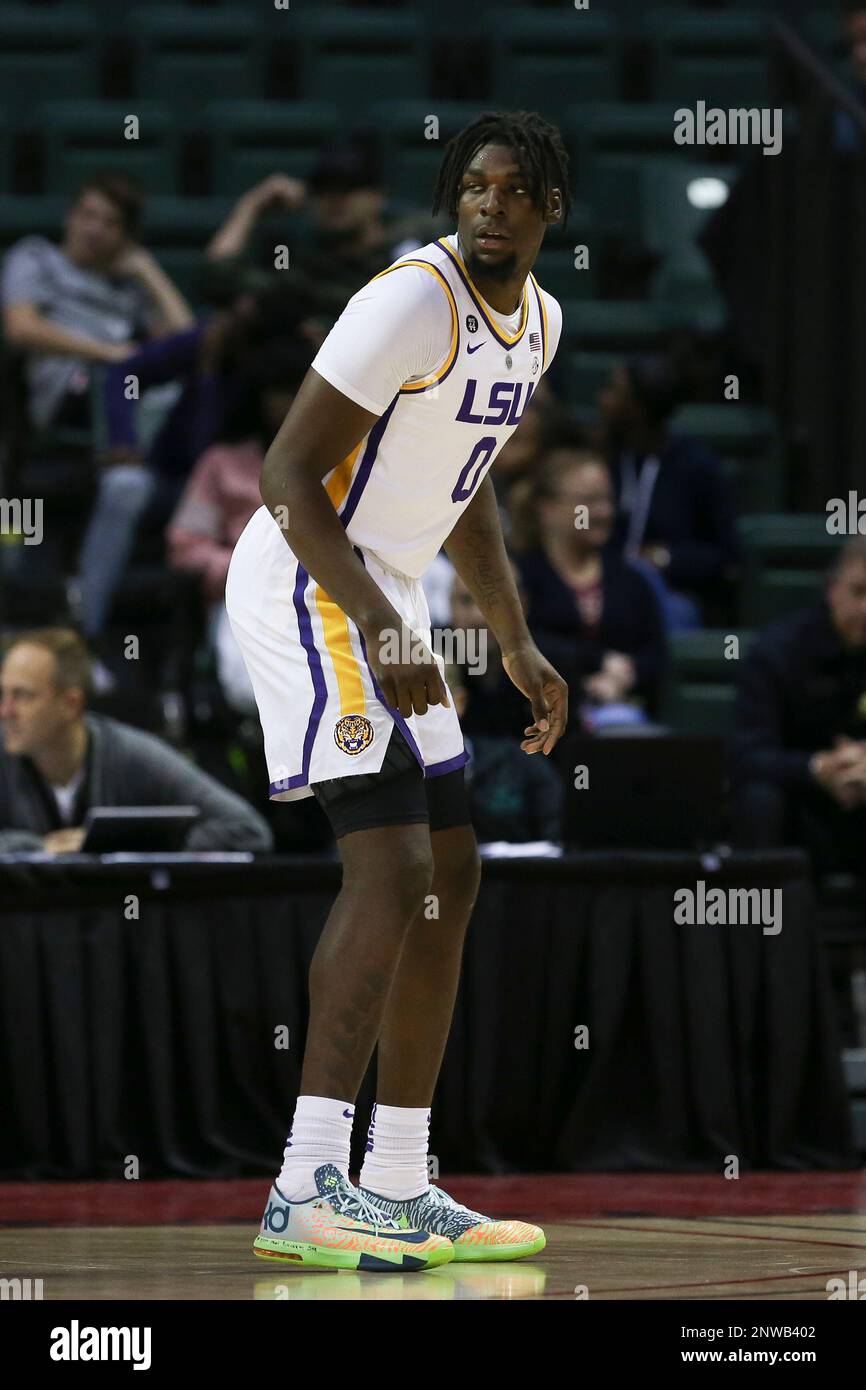 ORLANDO, FL - NOVEMBER 22: LSU Tigers forward Naz Reid (0) during the 2018 AdvoCare Invitational mens college basketball game between the Charleston Cougars and LSU Tigers on November 22, 2018 at the HP Field House in Orlando, FL. (Photo by Mark LoMoglio/Icon Sportswire) (Icon Sportswire via AP Images) Stockfoto