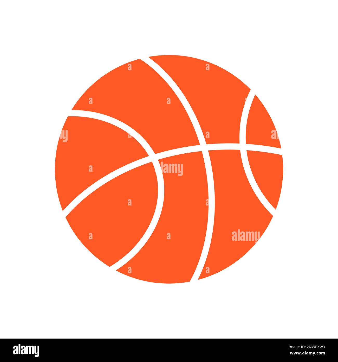 Flache Orange Basketball-Symbol-Vektordarstellung Stock Vektor