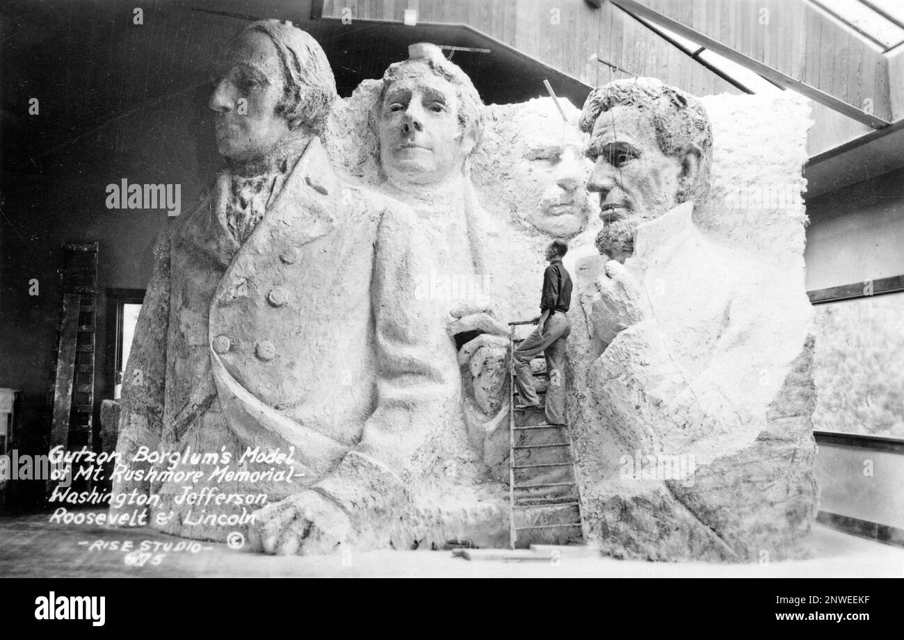 Gutzon Borglums Modell des Mt. Rushmore-Gedenkstätte Stockfoto