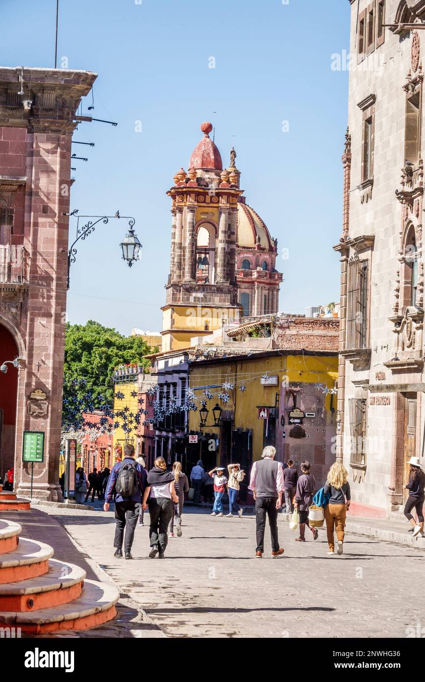 San Miguel de Allende Guanajuato Mexiko, historisches Zentrum der Altstadt, Plaza Principal, Kirche der Unbefleckten Empfängnis Templo de la Puri Stockfoto