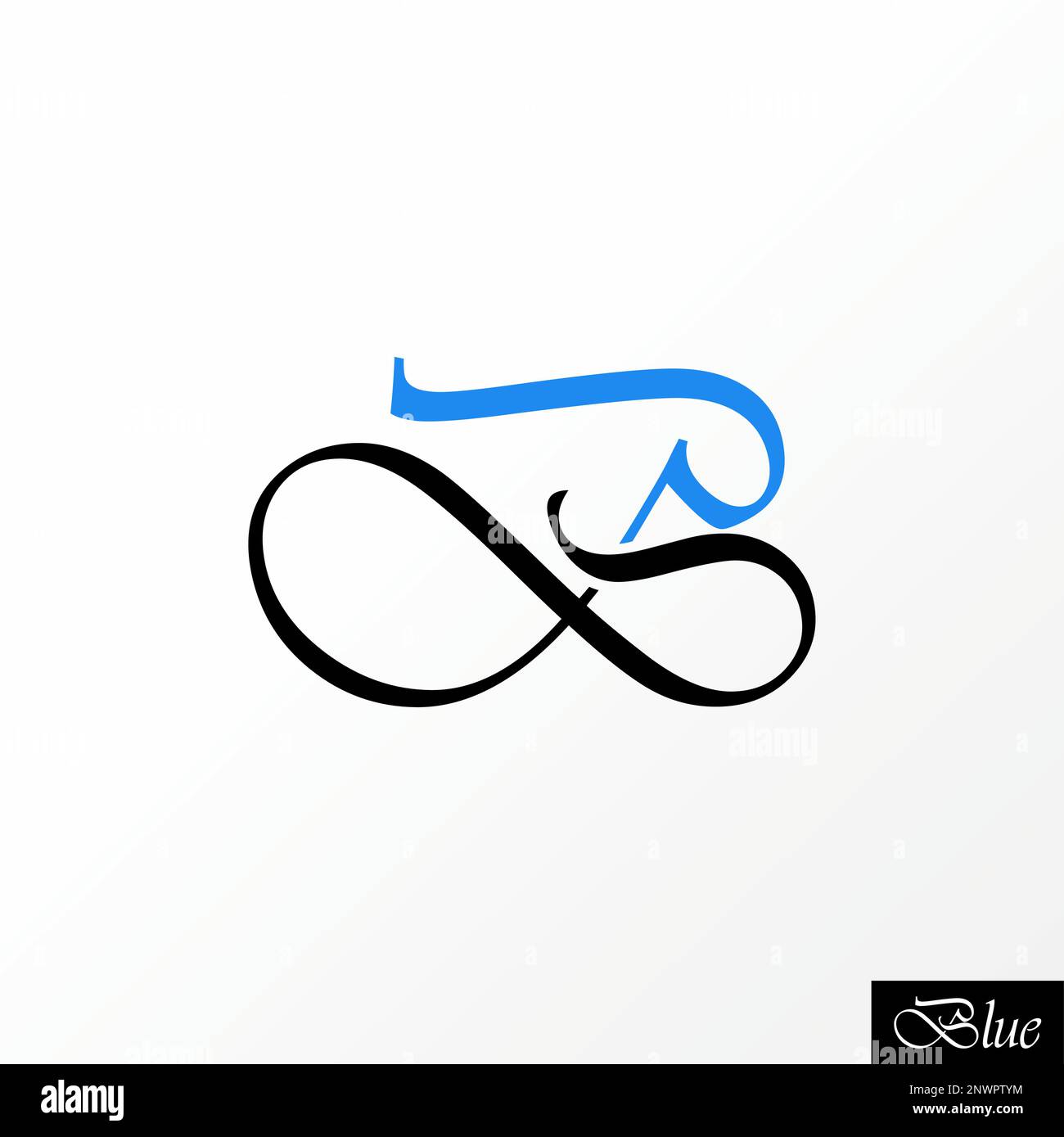 Brief oder Wort BP oder PB handgeschriebene Schriftart mit Verbindungs- und Schnittbild Symbol-Grafikdesign abstraktes Konzept Vektormaterial Initial oder Monogramm Stock Vektor