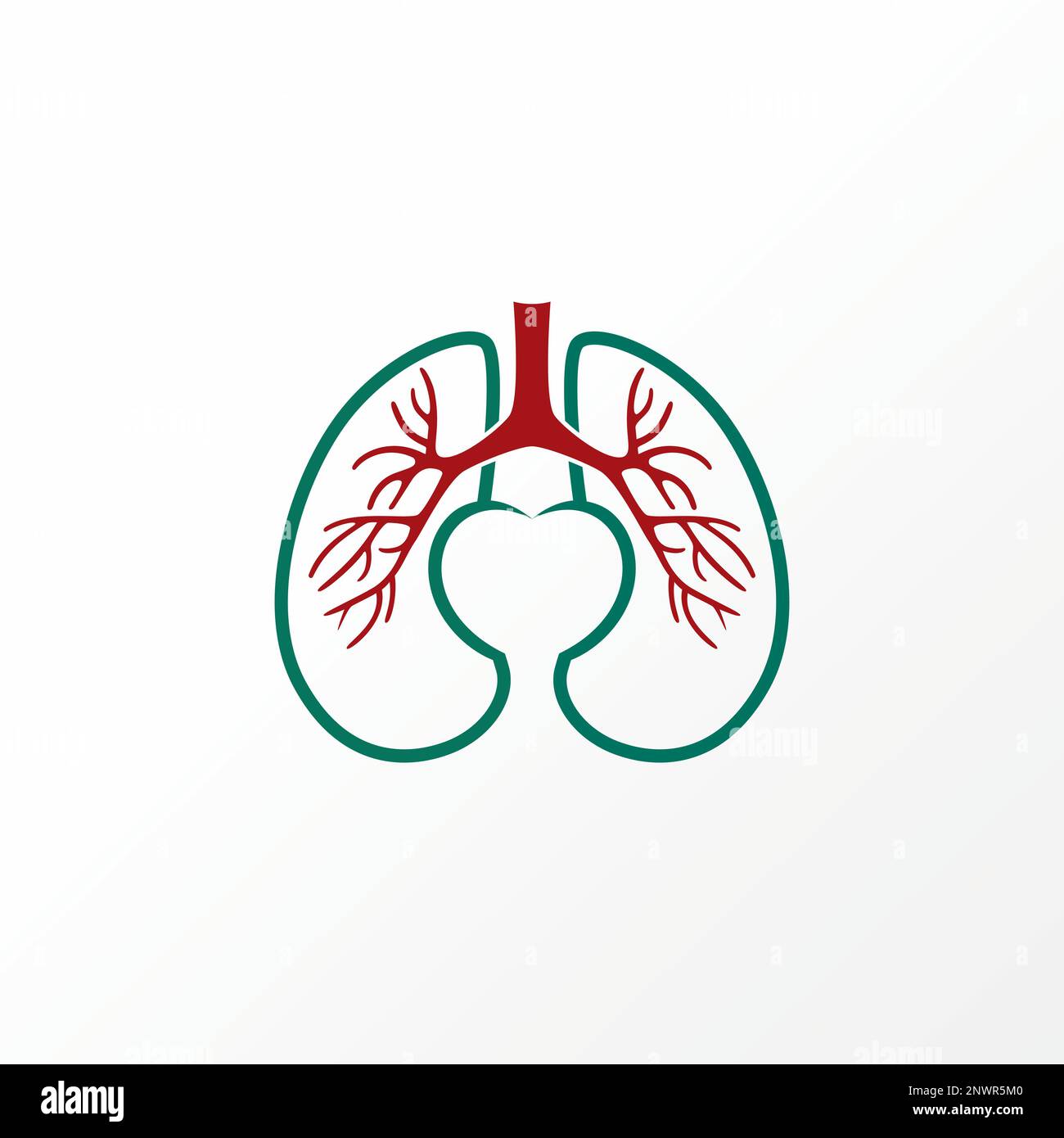 Einzigartige und einfache Lungen und Liebe in Linie Kunst oder out Muskeln Nerven Bild Grafik Symbol Logo Design abstraktes Konzept Vektor Gesundheit oder Organ Stock Vektor