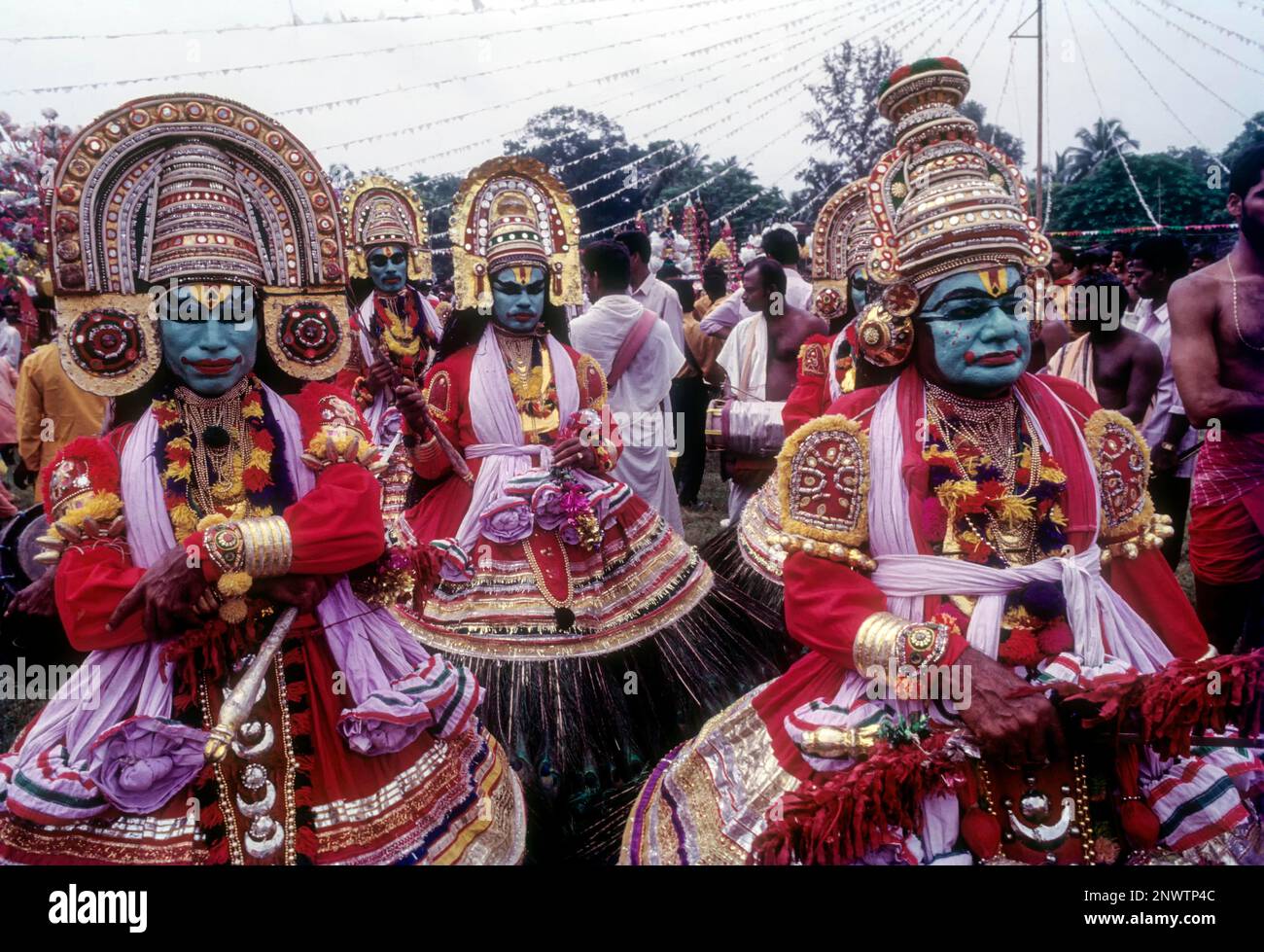 Arjuna Nirittam Tänzer im Atham Festival in Tripunithura vor Onam, Kerala, Indien, Asien Stockfoto