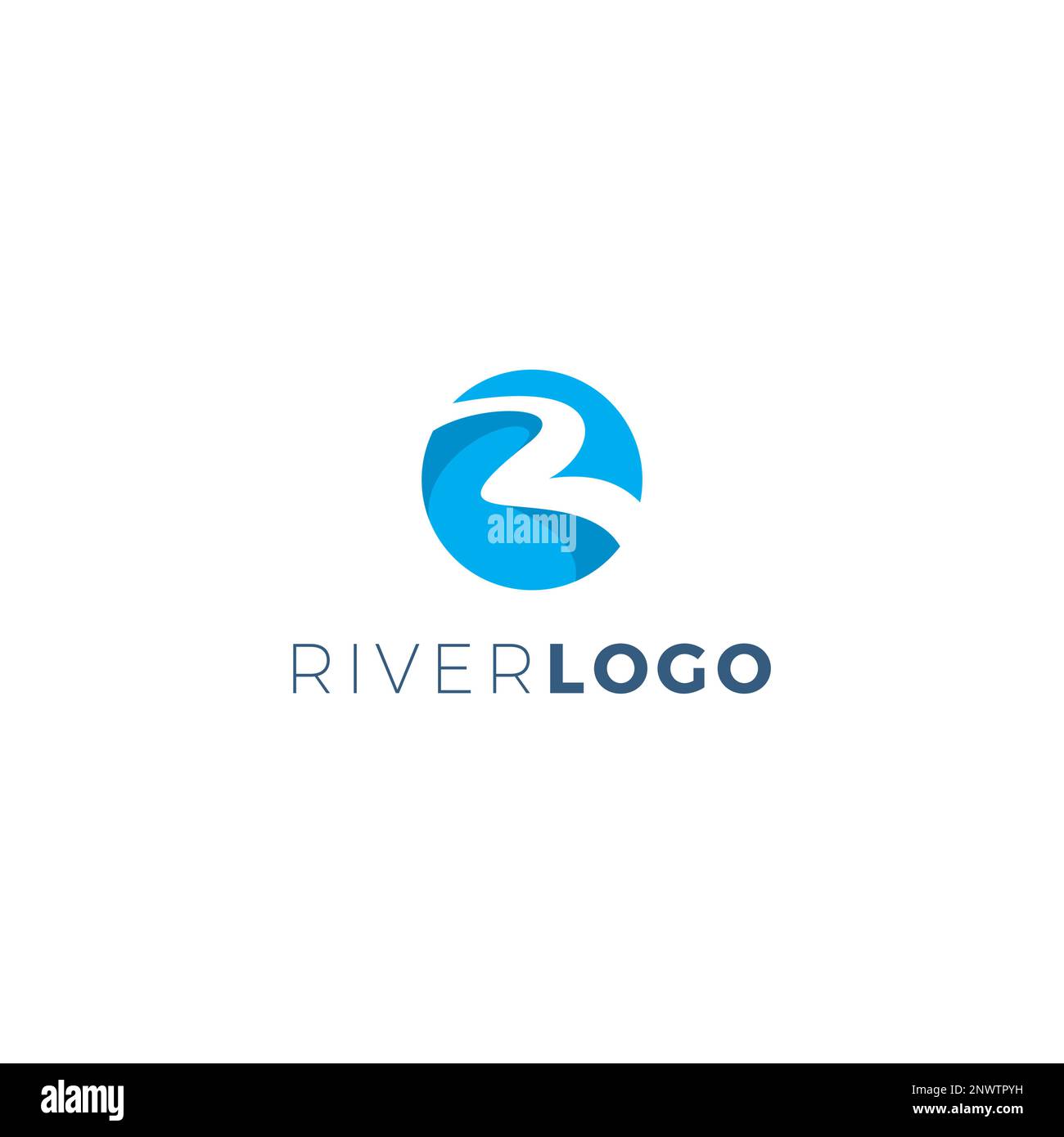 River Logo-Design. Abstrakter Logovektor mit R-Motiv Stock Vektor