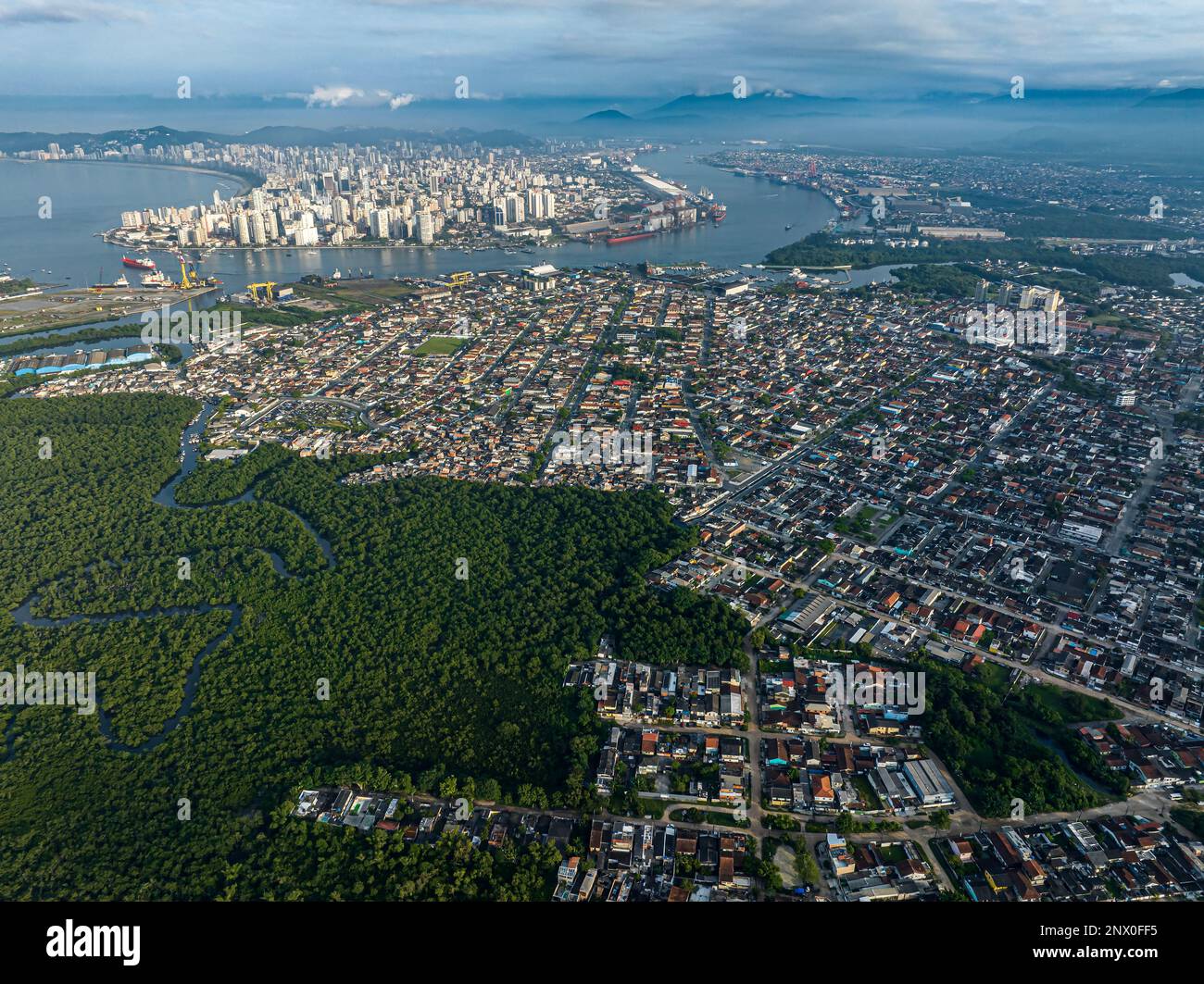 Guaruja Stadt, Santos Stadt. Sao Paulo State, Brasilien. Stockfoto