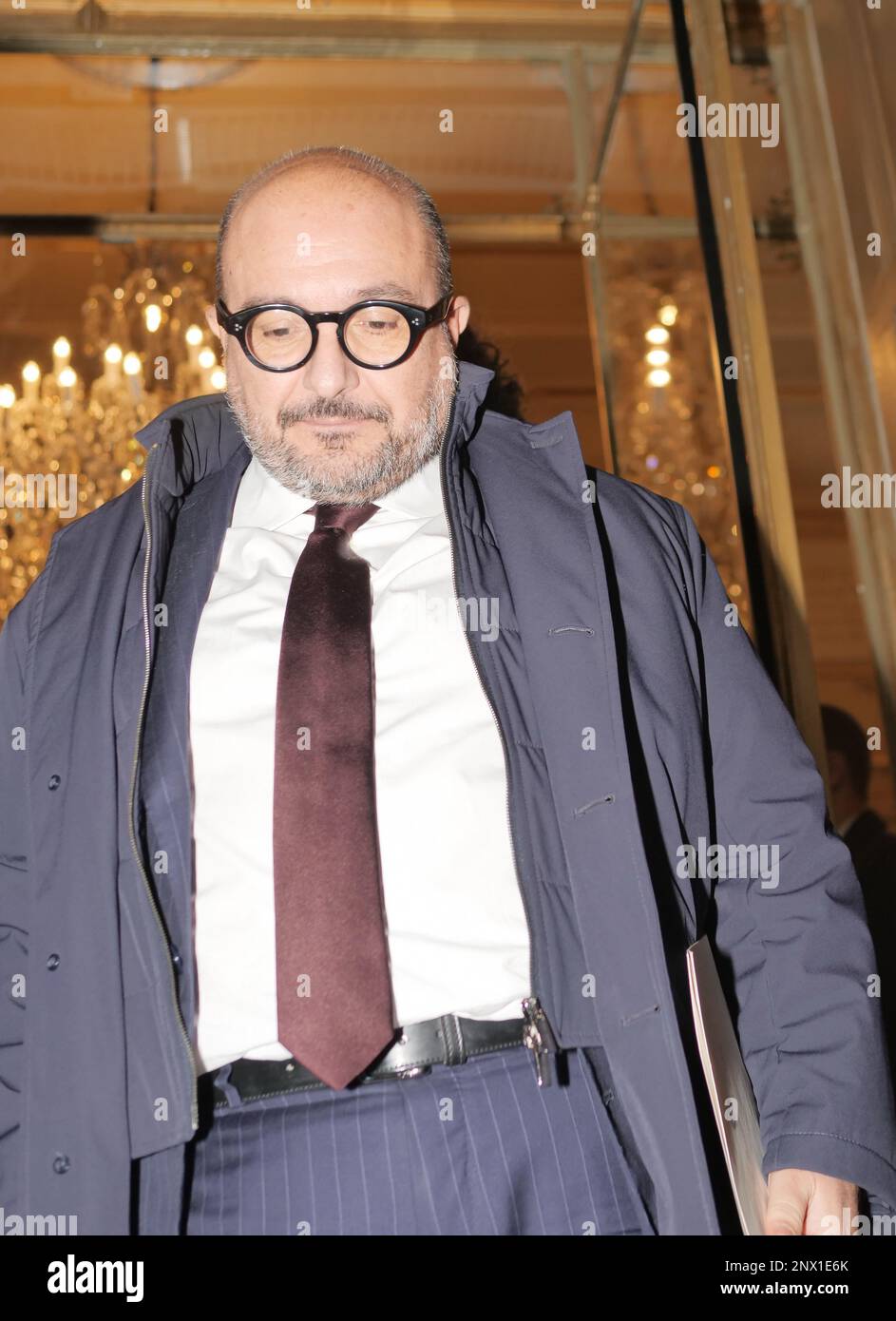 Gennaro Sangiuliano Kulturminister vor der Eröffnungsfeier Bergamo brescia Kulturhauptstadt 2023 Stockfoto