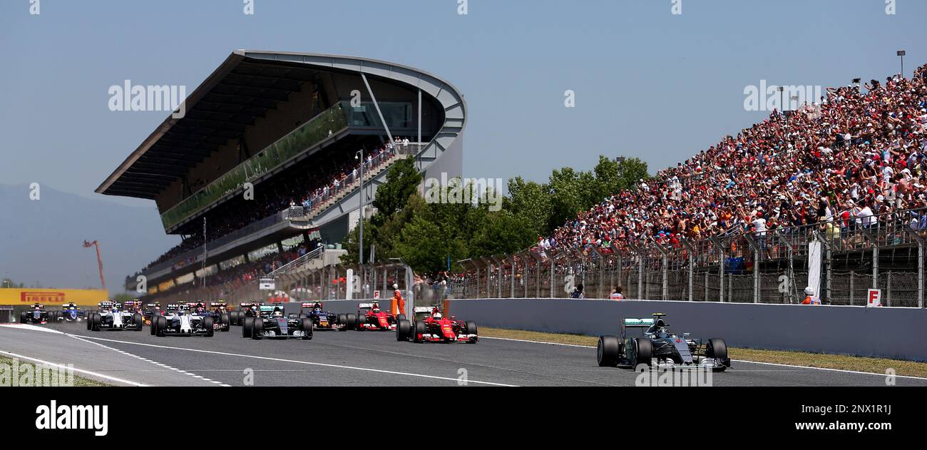 Aktenfoto vom 10.-05-2015 von Mercedes Nico Rosberg, das während des spanischen Grand Prix aus der Reihe ging. Ausgabedatum: Mittwoch, 1. März 2023. Stockfoto