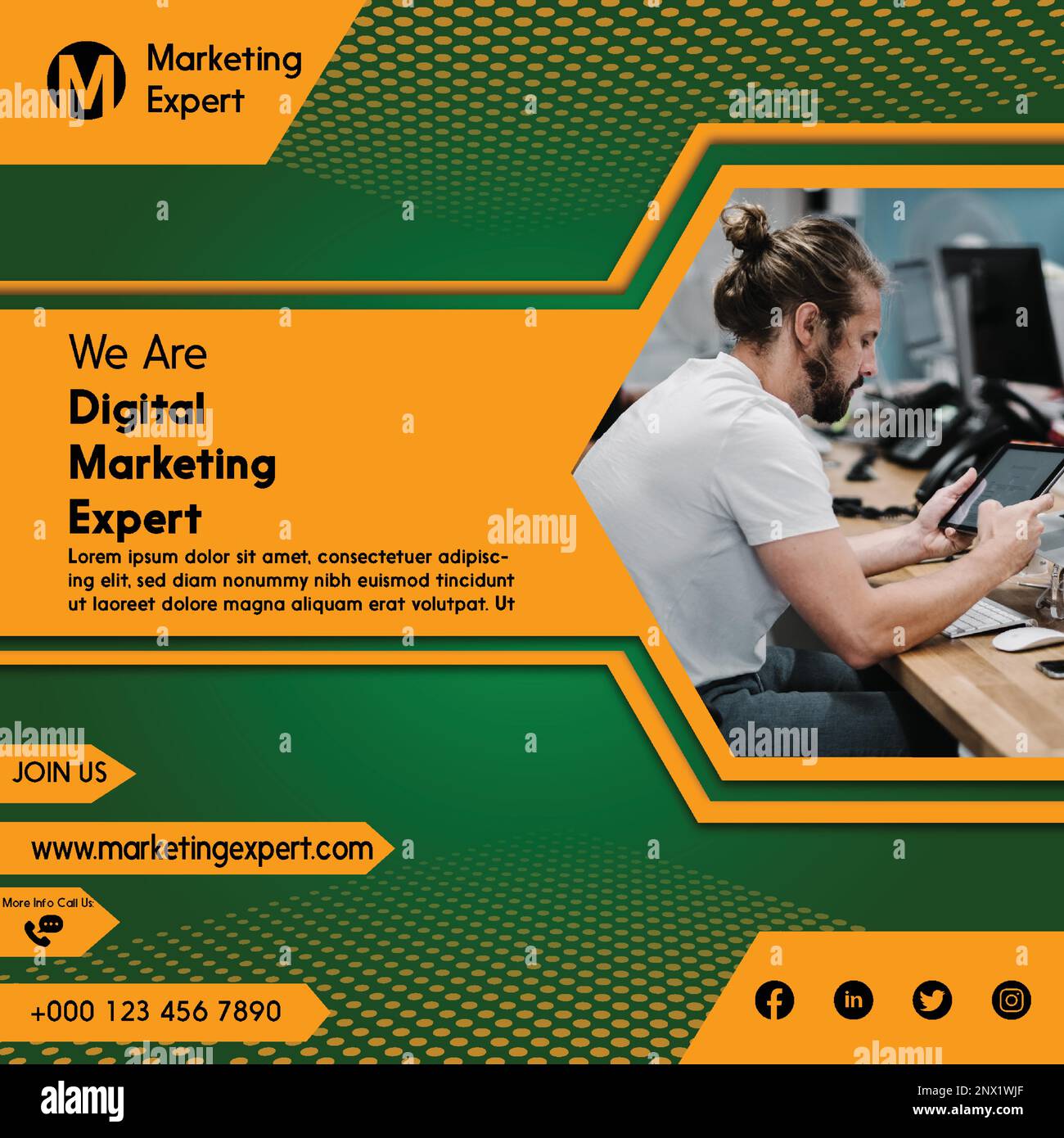 Vollständig bearbeitbare Vektordatei für Post Design in sozialen Medien Stock Vektor