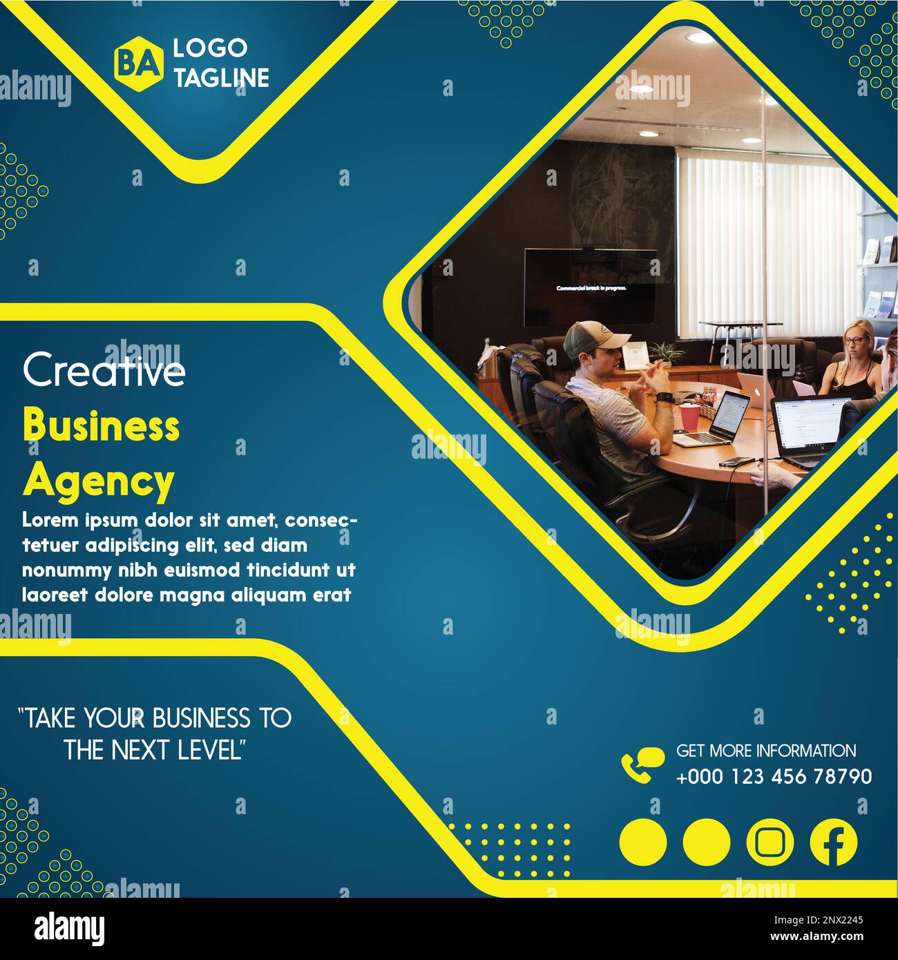 Vollständig bearbeitbarer Post Design für soziale Medien in Vektordatei Stock Vektor