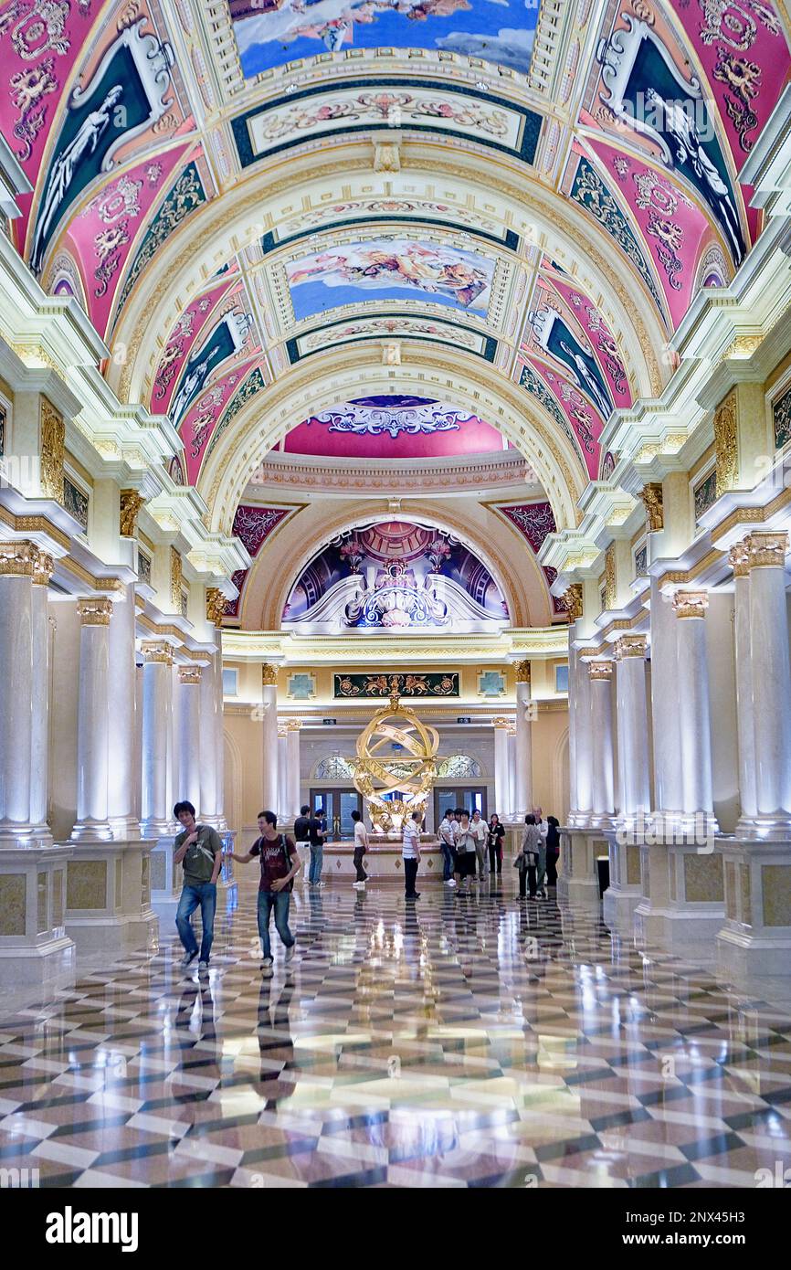 Grand Lobby des venezianischen Hotel & Casino, Insel Taipa, Macao, China Stockfoto