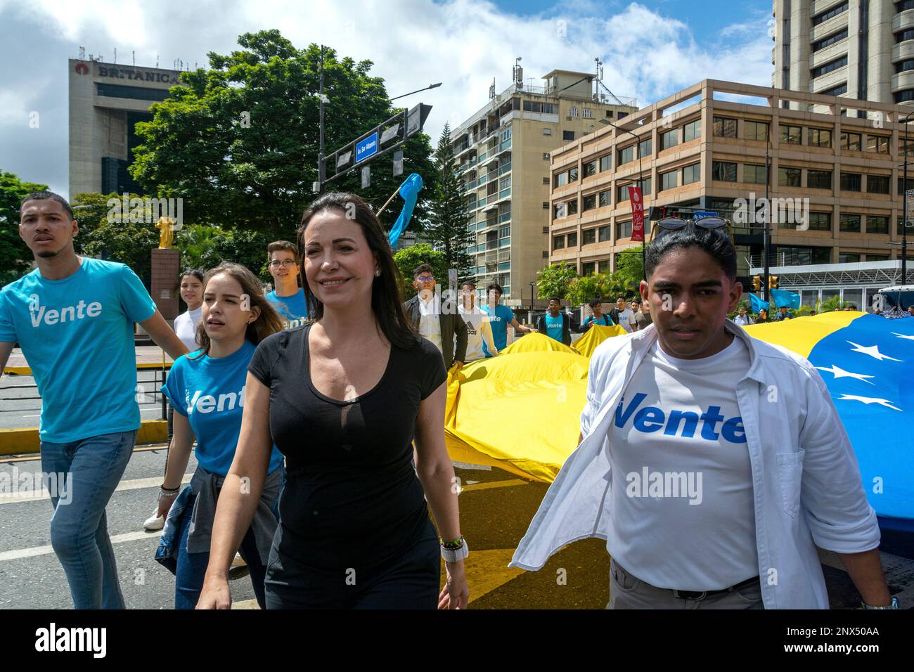 Maria Corina Machado, venezolanische Politikerin, ehemalige Stellvertreterin der venezolanischen Nationalversammlung. Kandidat in den venezolanischen Oppositionsvorwahlen für t Stockfoto