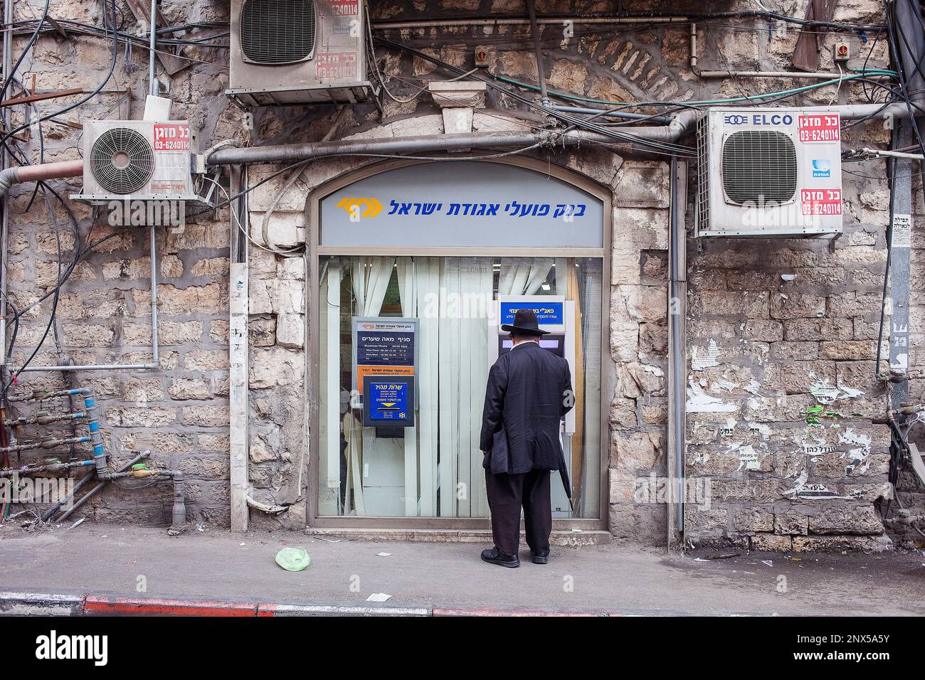 Orthodoxe Juden, Mea Shearim Viertel, Jerusalem, Israel. Stockfoto