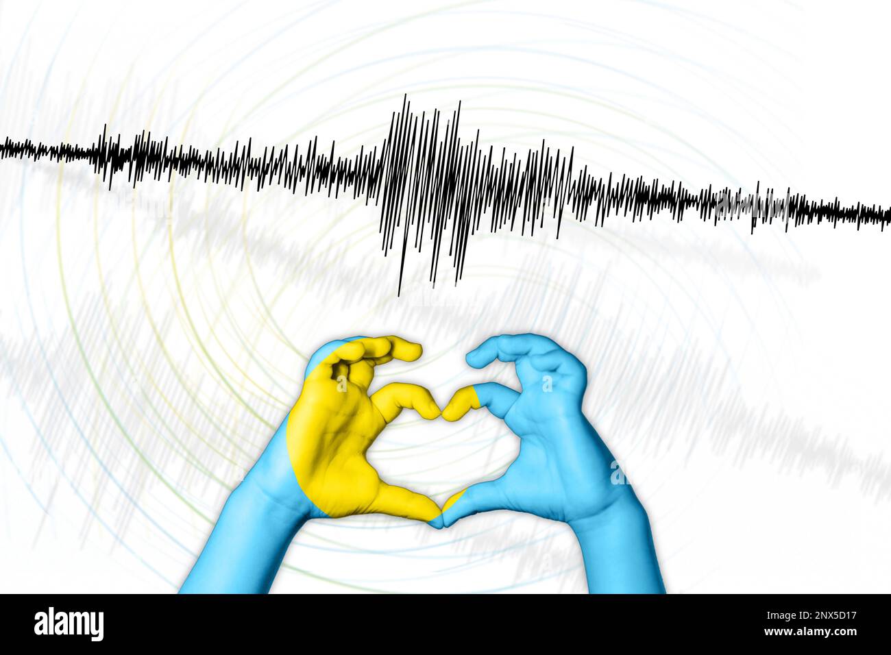 Seismische Aktivität Erdbeben Palau Symbol der Heart Richter Scale Stockfoto