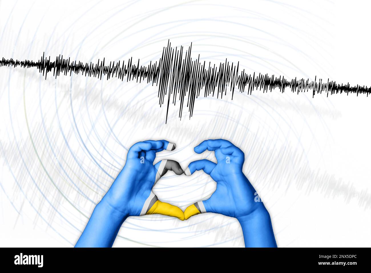 Seismische Aktivität Erdbeben St. Lucia Symbol der Heart Richter Scale Stockfoto